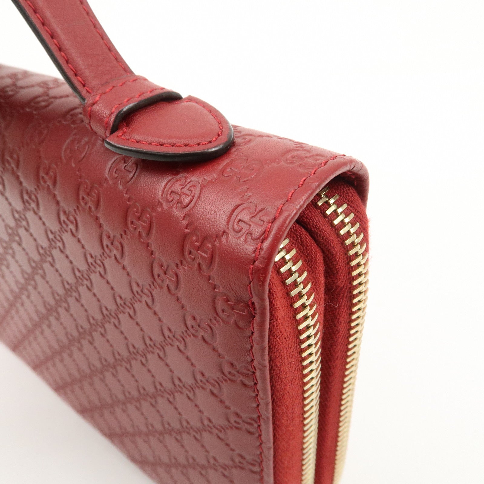 GUCCI Micro Guccissima Leather Travel Case Clutch Bag Red 544250 Used