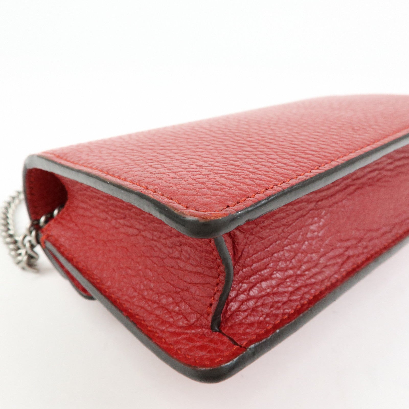 GUCCI Dionysus Super Mini Bag Leather Chain Shoulder Bag Red 476432