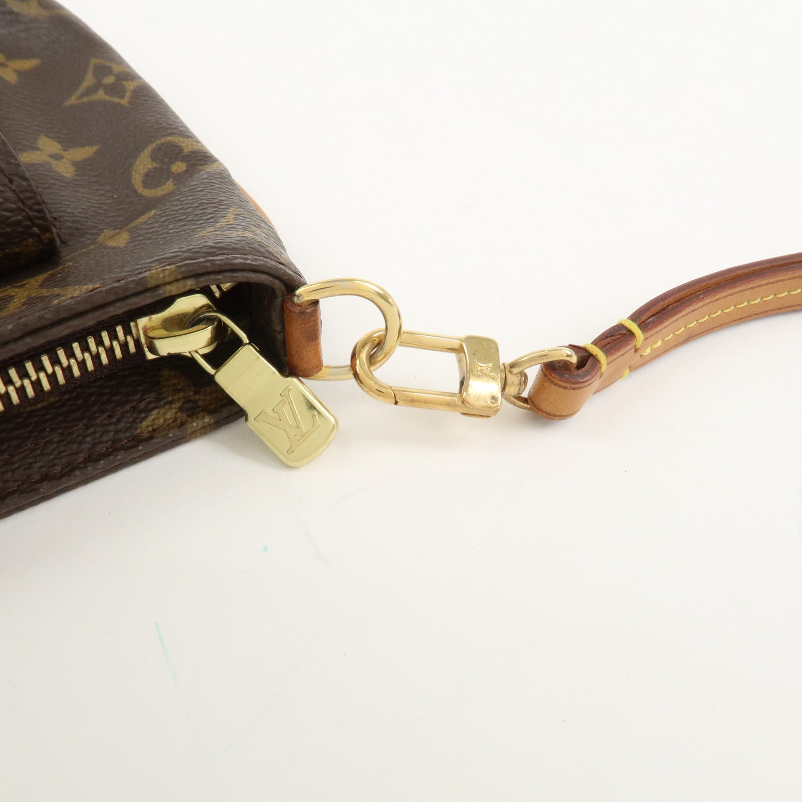 Louis Vuitton Monogram Partition Pouch Wristlet Bag Brown M51901