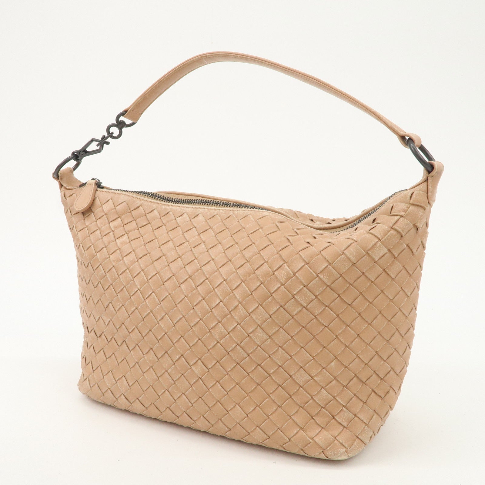 BOTTEGA VENETA Intrecciato Leather Shoulder Bag Hand Bag Pink Used