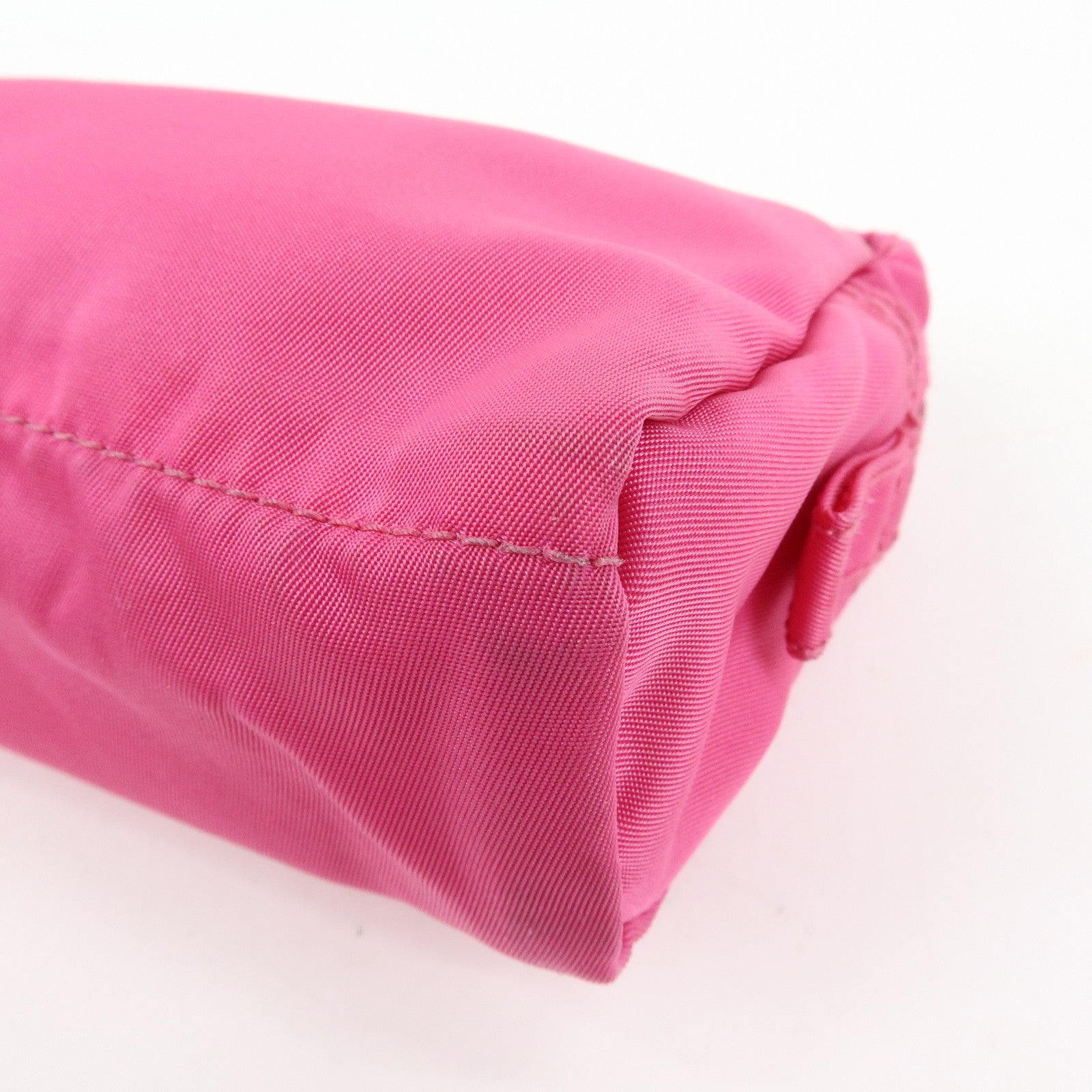 PRADA Triangle Logo Set of 3 Nylon Leather Pouch Pink Purple