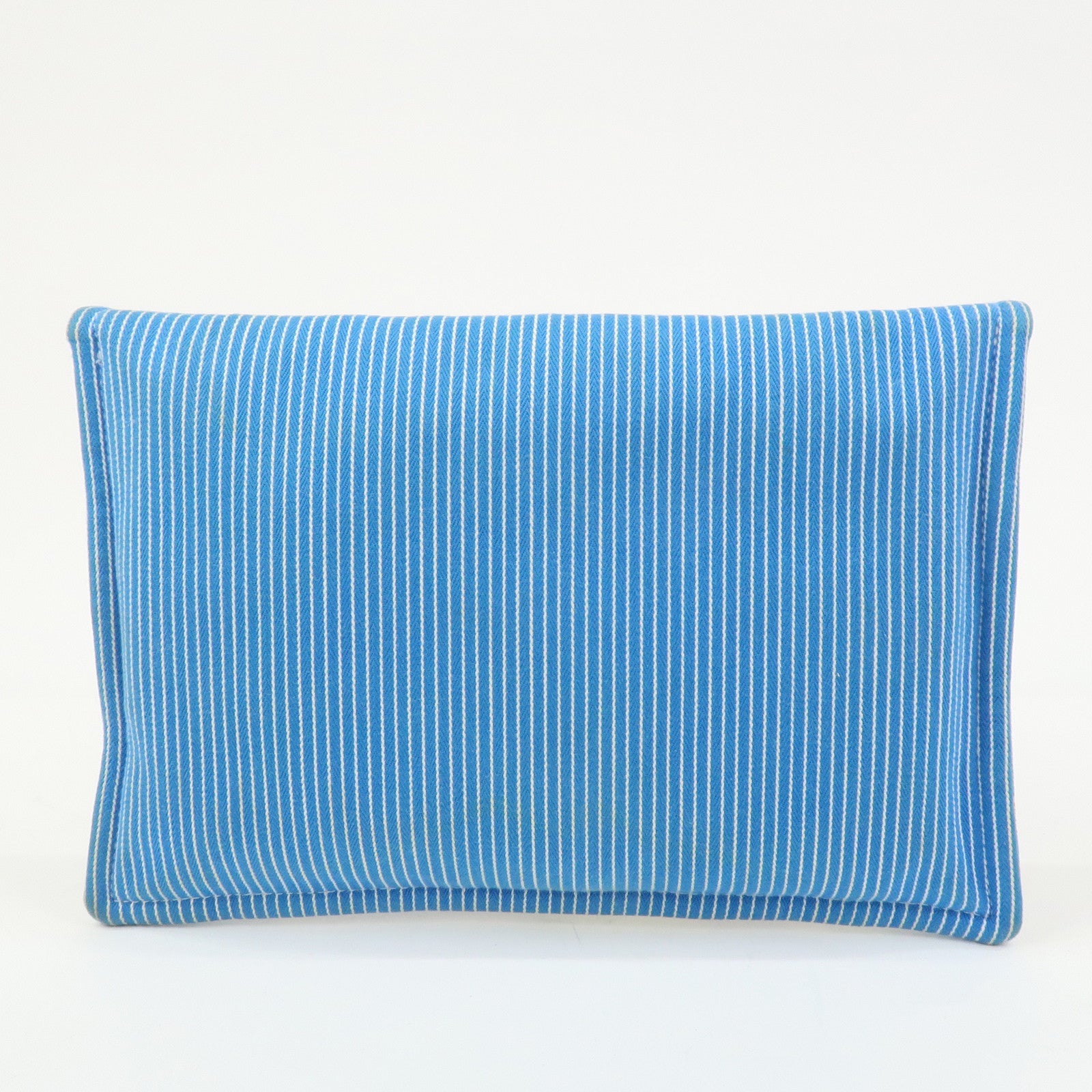 HERMES Cotton Western Motif Pouch Cosmetic Pouch Blue Multicolor