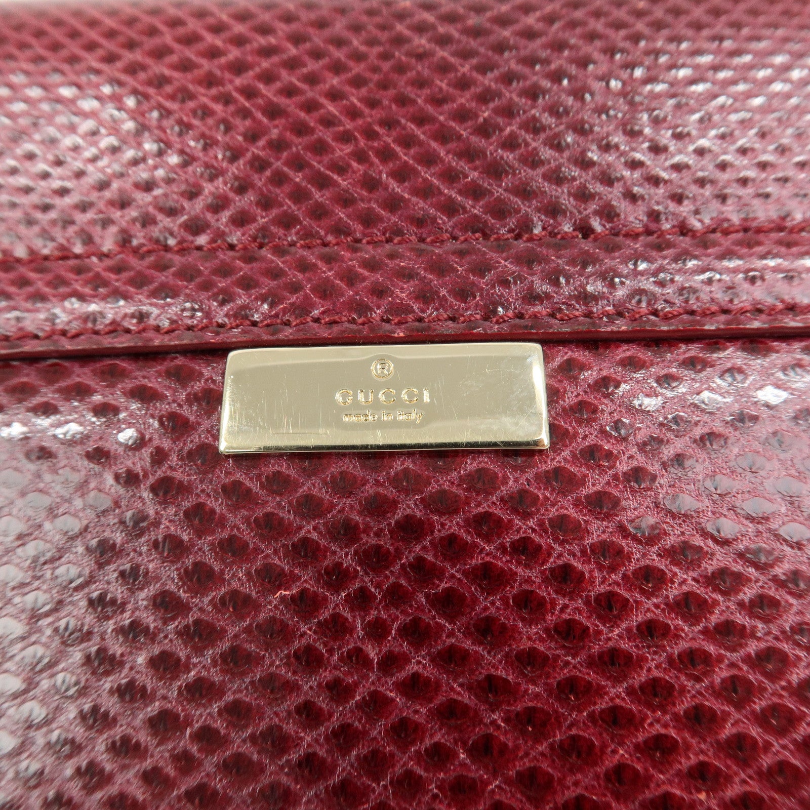 GUCCI Logo Leather Hand Bag Shoulder Bag Red 011.4227