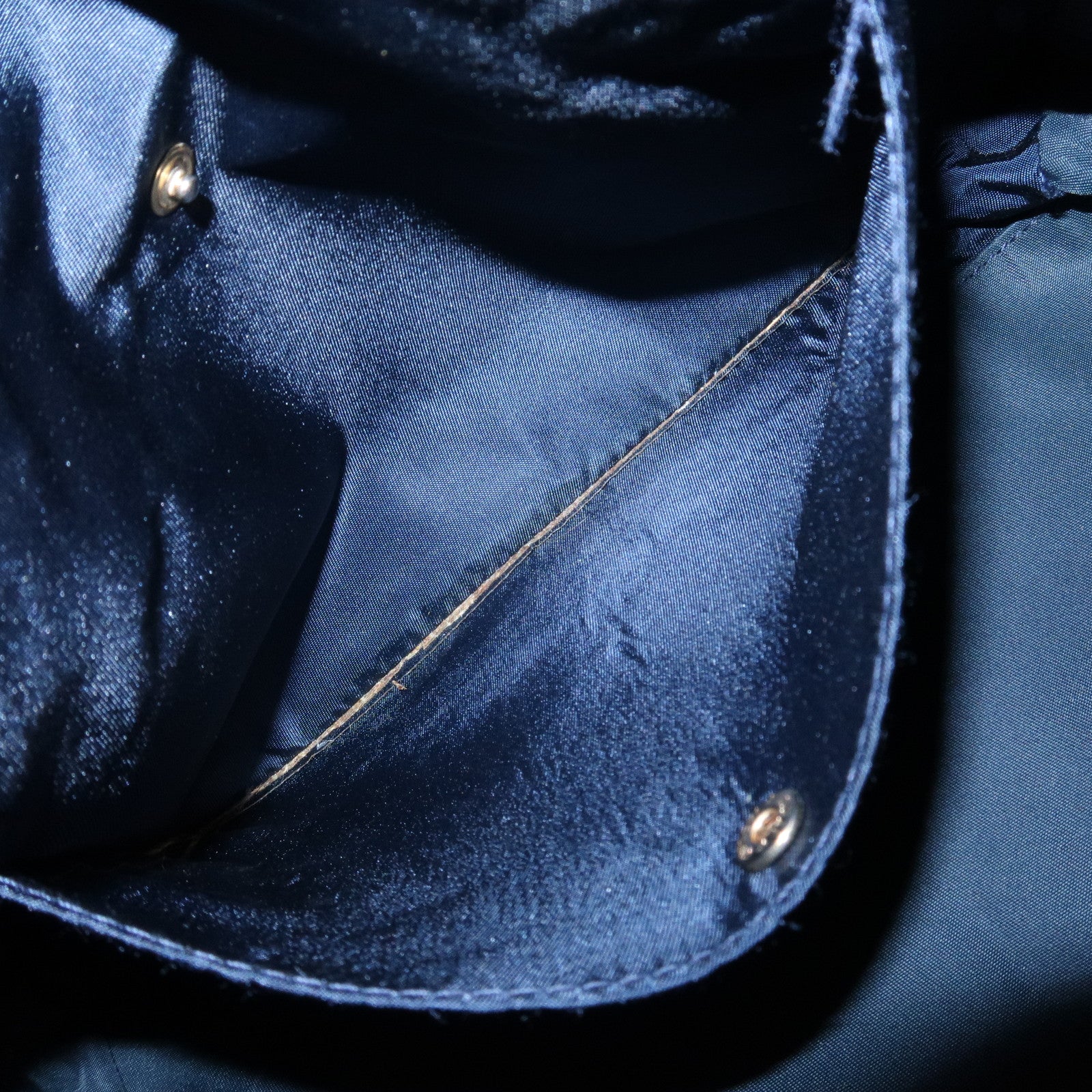 Christian Dior Oblique Canvas Leather Boston Bag Hand Bag Navy