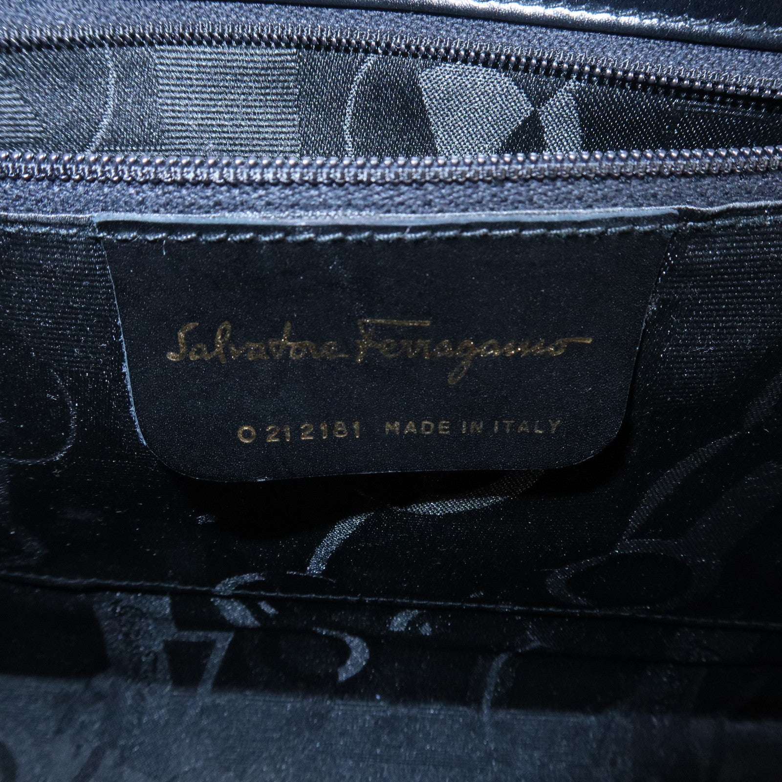 Ferragamo Gancini Logo Leather 2Way Bag Hand Bag Shoulder Bag Black