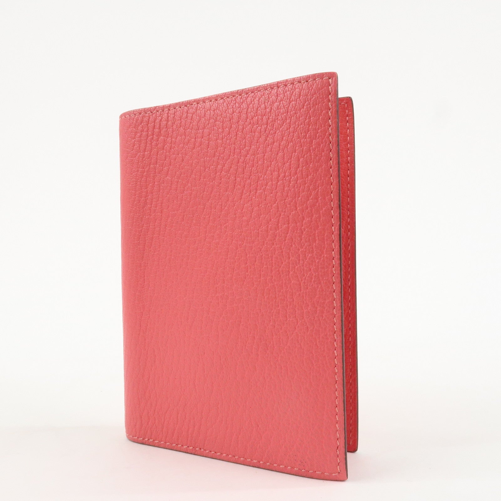 HERMES Leather Agenda PM Planner Cover 笆。X Stamped Rose Azalee Used