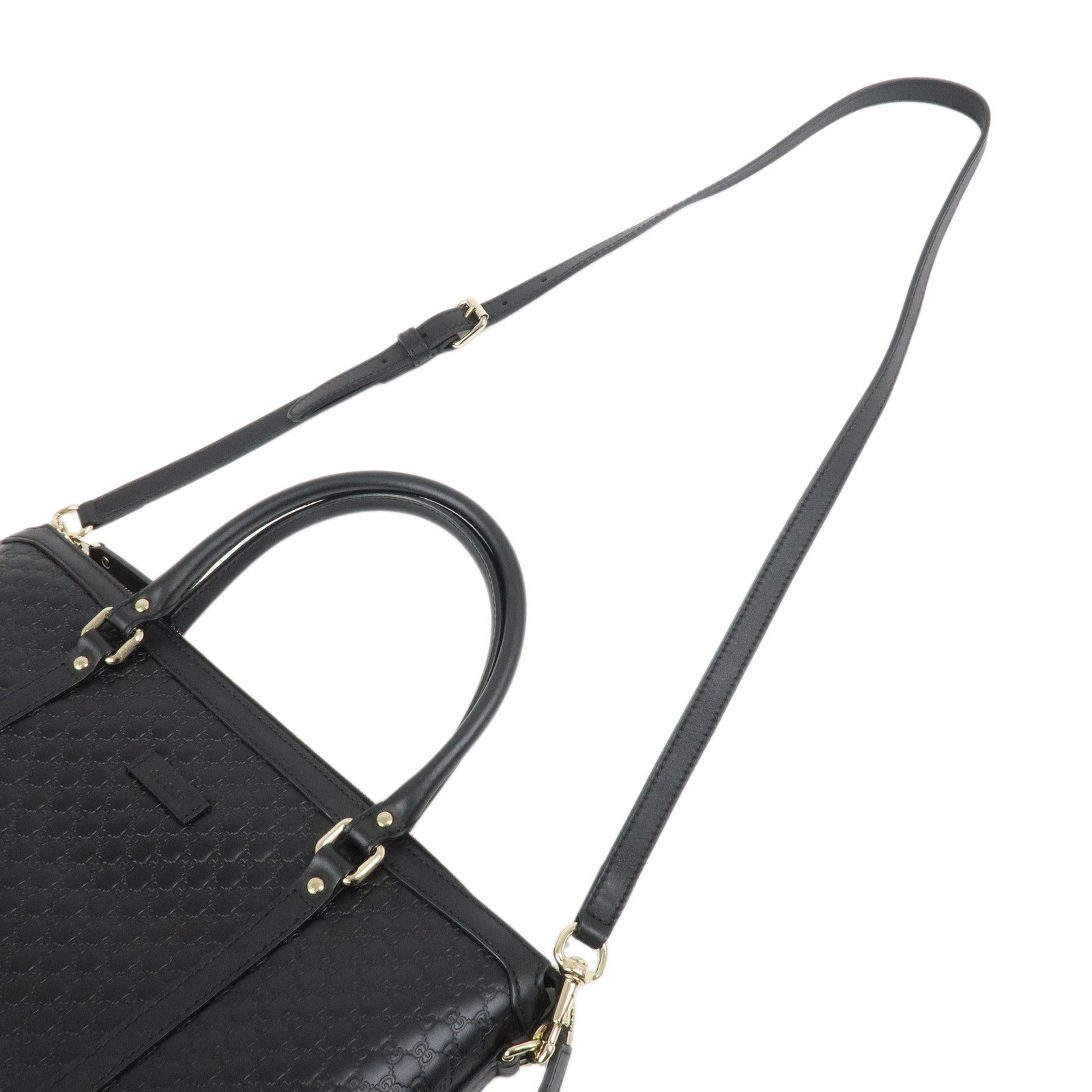 GUCCI Micro Guccissima Leather 2Way Hand Shoulder Bag Black 449659
