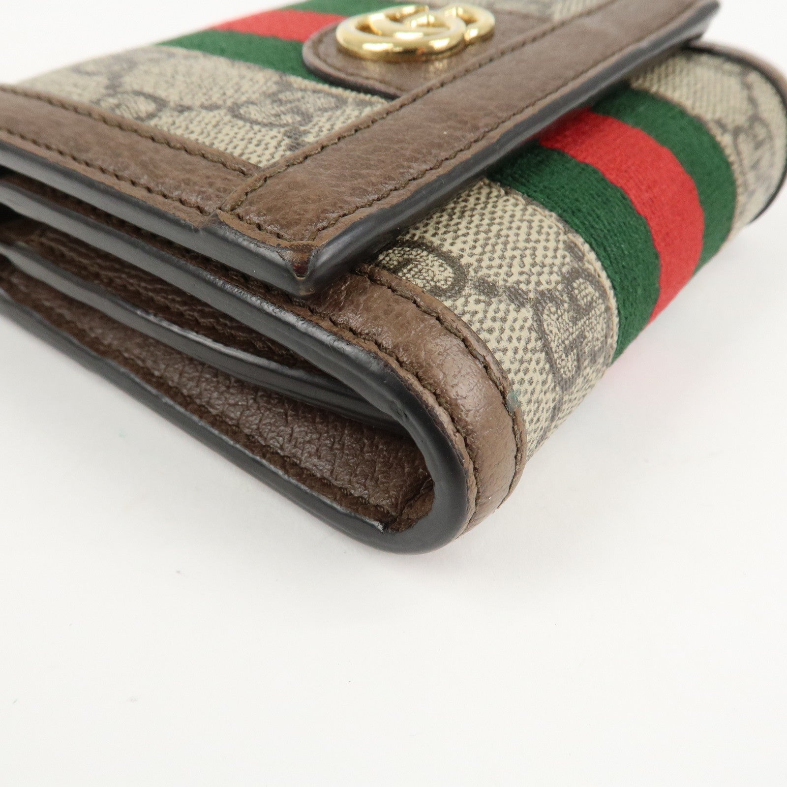 GUCCI Ophidia Sherry GG Supreme Leather Bifold Wallet 598662 Used