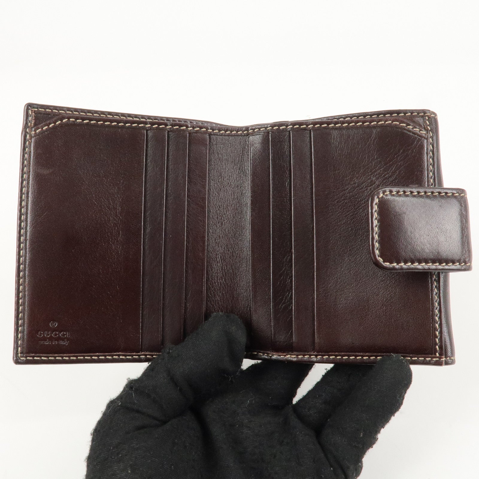 GUCCI Interlocking G Sherry Double Hook Bi-Fold Wallet 162760 Used