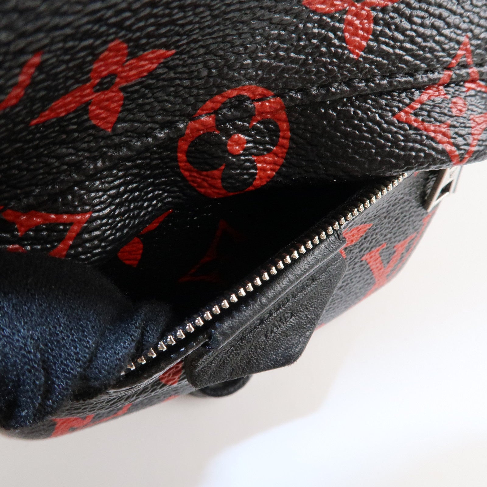 Louis Vuitton Monogram Palm Spring Canvas Mini Backpack Noir Red M41457 Used