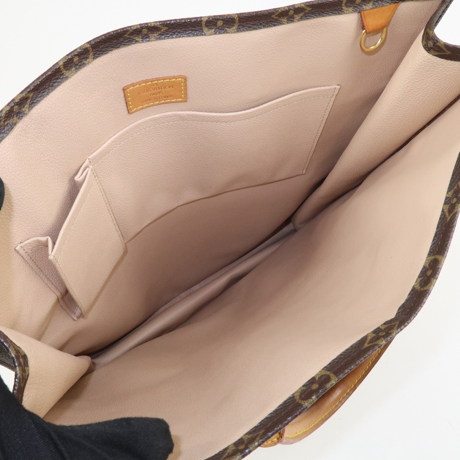 Louis Vuitton Monogram Sac Plat Tote Bag Hand Bag Brown M51140