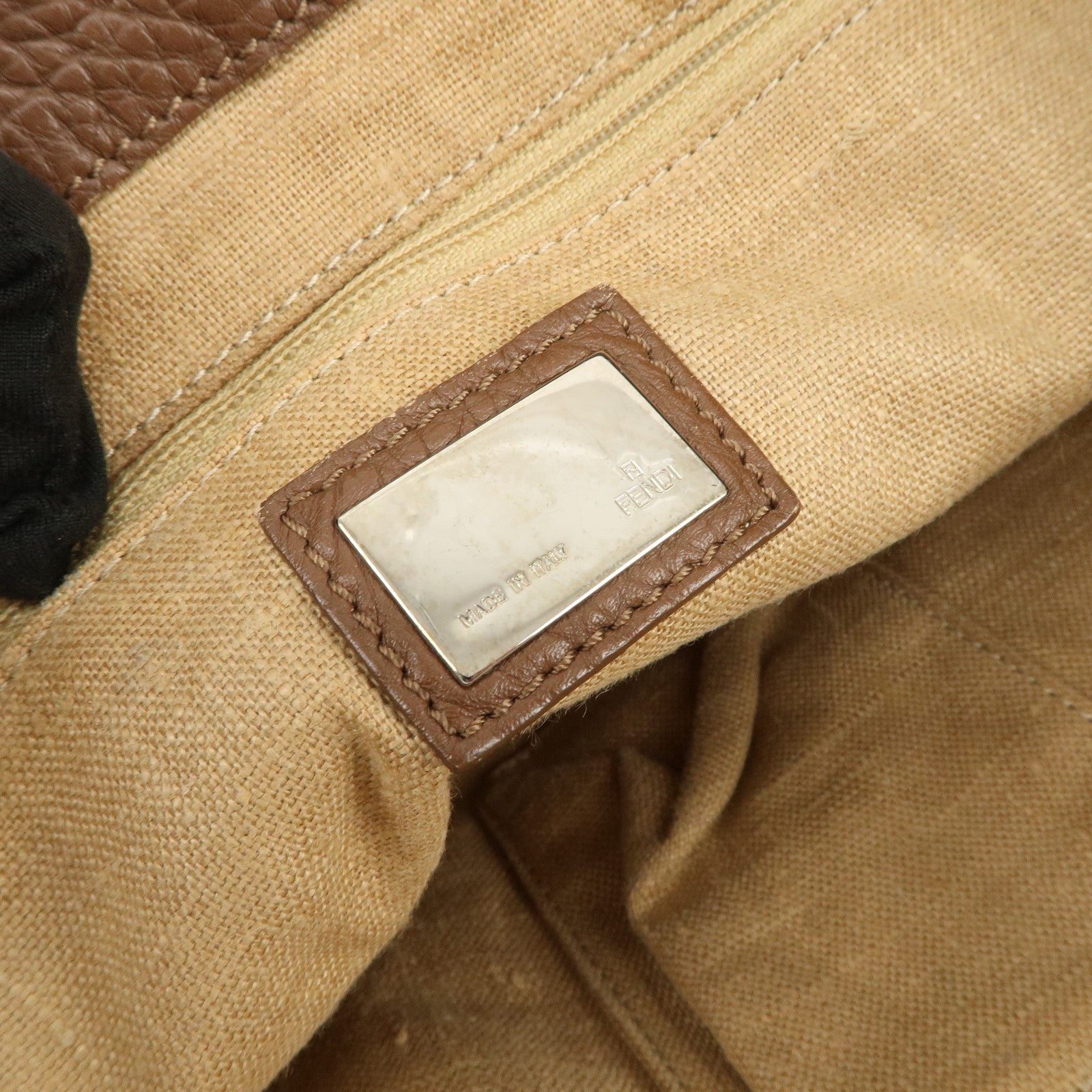 FENDI Zucca Seleria Denim Leather Tote Bag Hand Bag Blue 8BH179