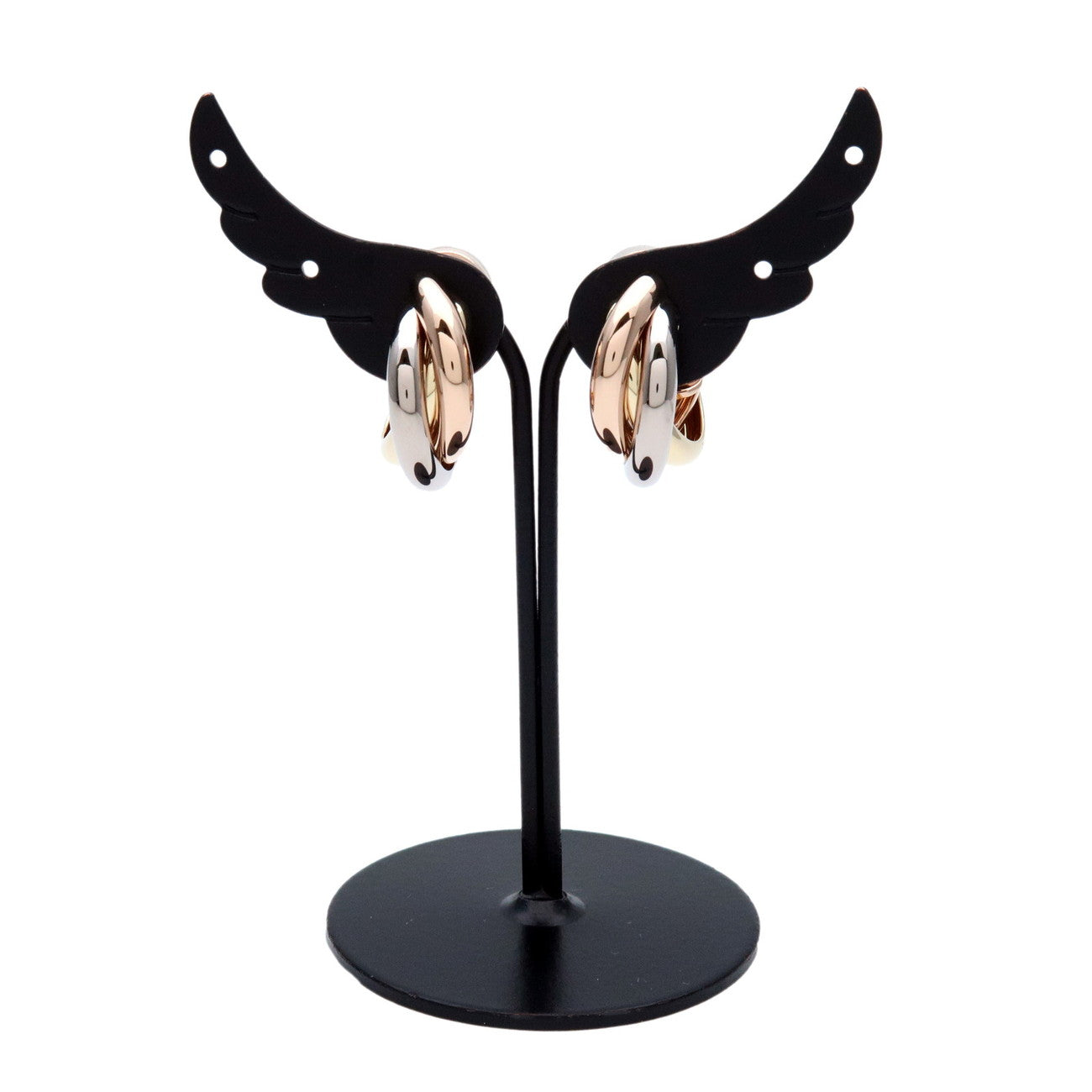 Cartier Trinity Earrings K18 750 White Gold Rose Gold Yellow Gold