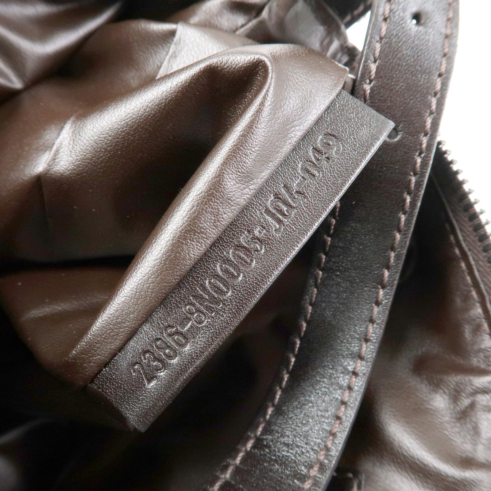 FENDI Zucchino Canvas Leather Hand Bag Pouch Brown 8N0005