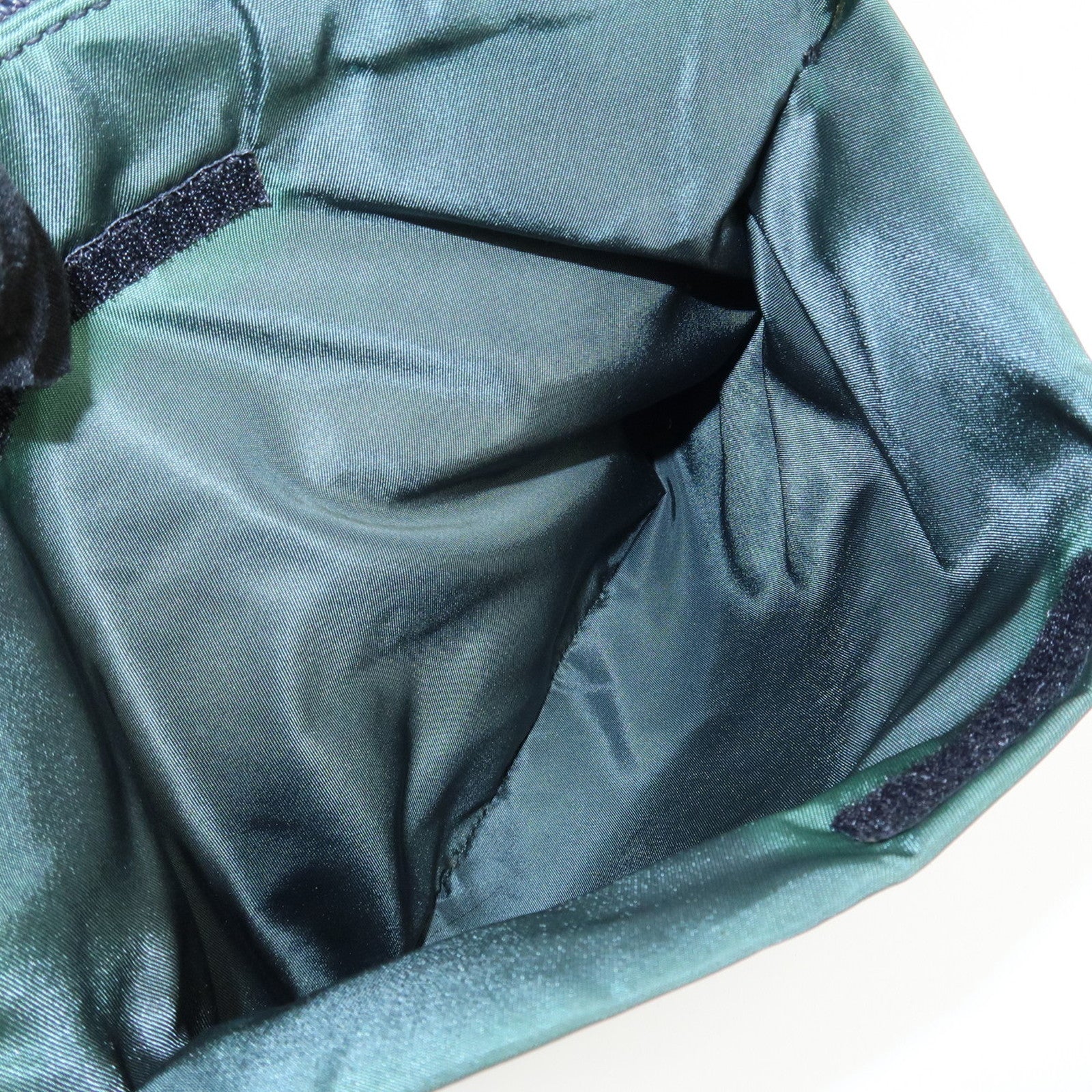 PRADA Triangle Logo Nylon Leather Tote Bag Green