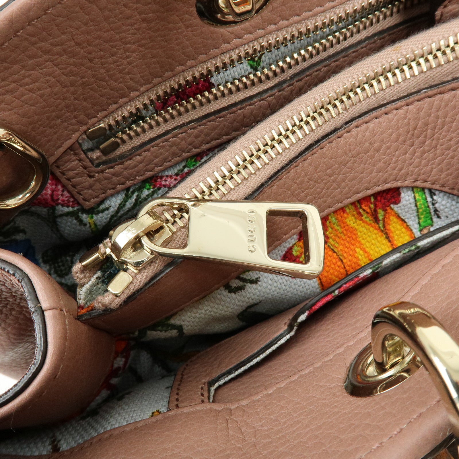 GUCCI Bamboo Shopper Medium 2Way Bag Shoulder Bag Pink Beige 323660