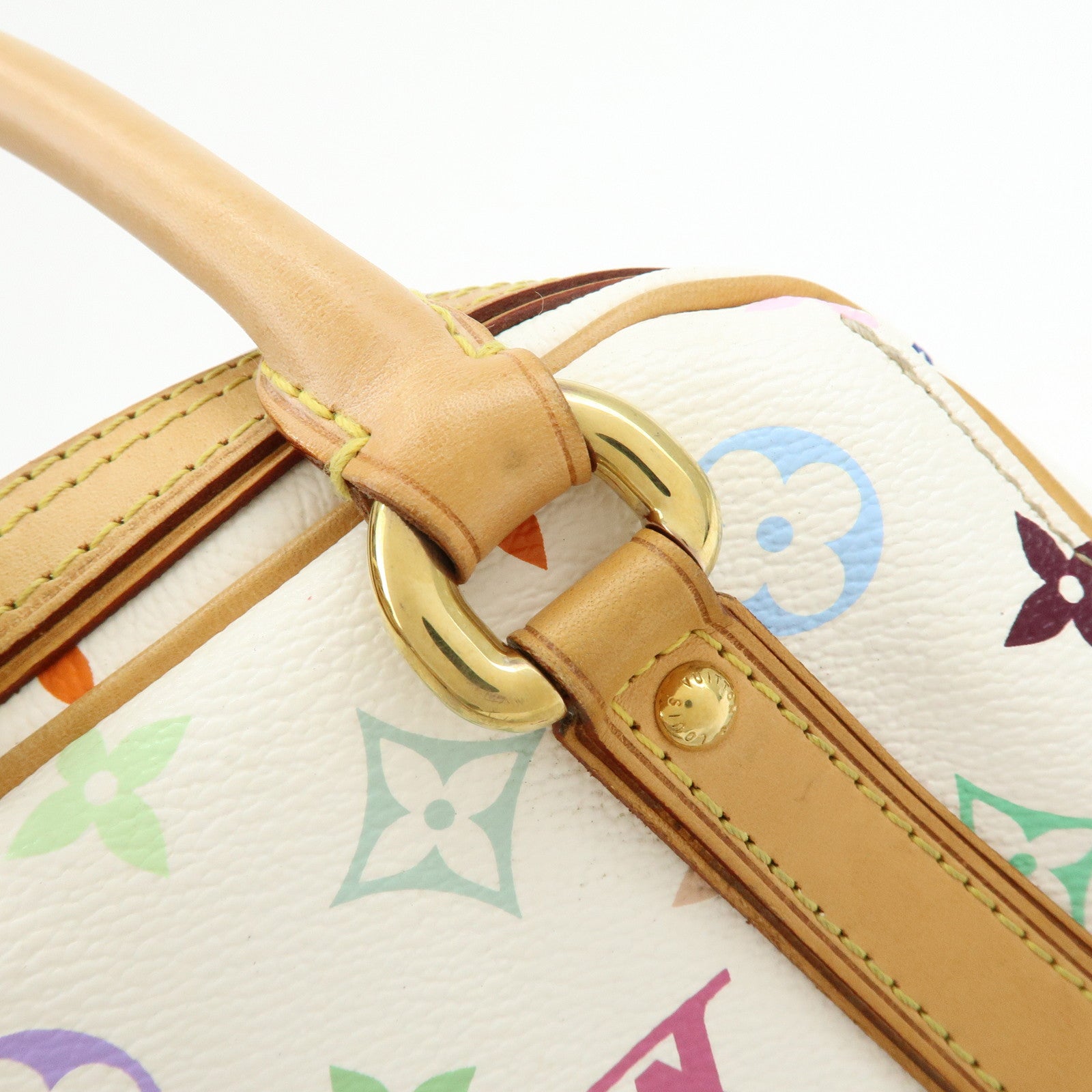 Louis Vuitton Monogram Multicolor Priscilla Hand Bag Blanc M40096 Auth Used F/S
