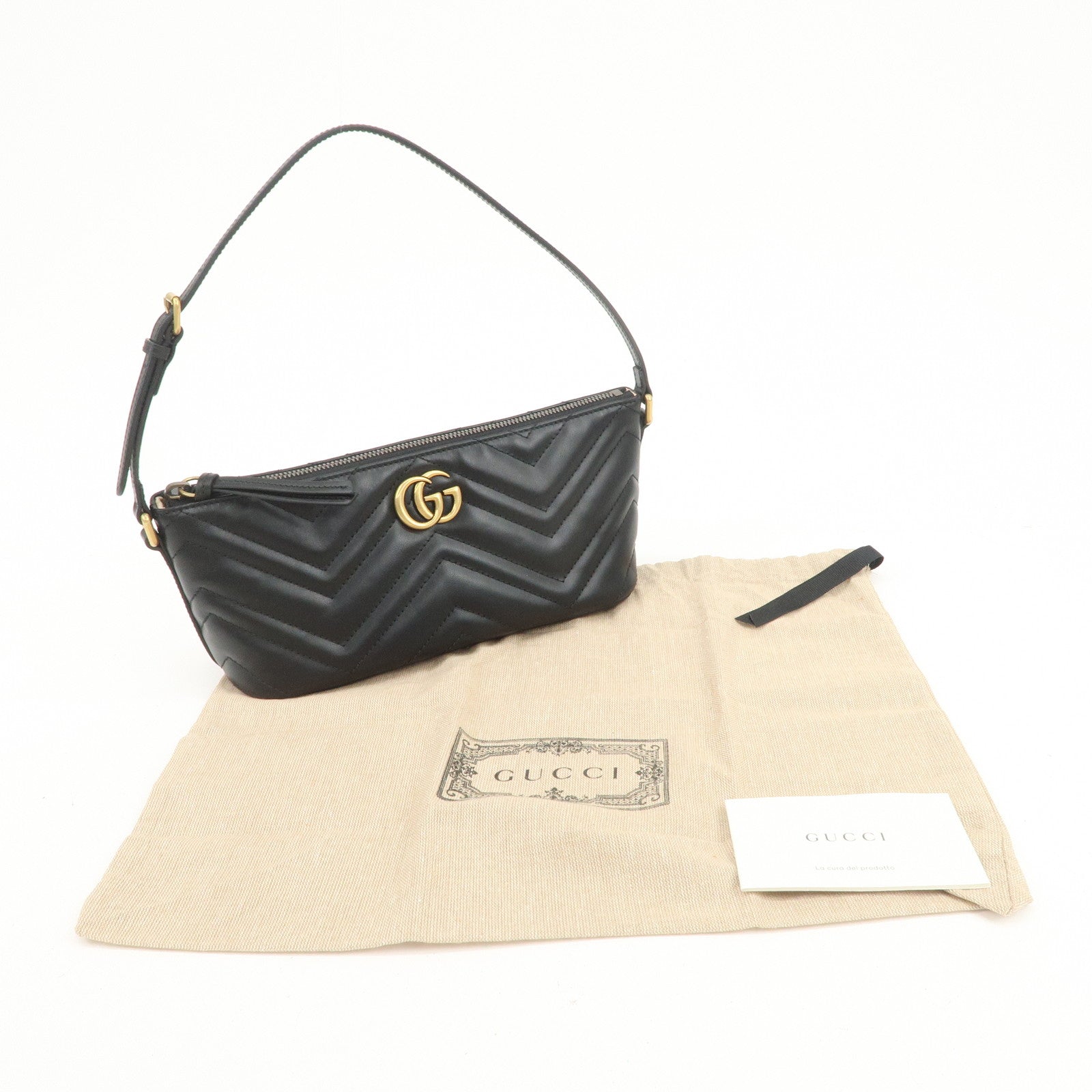 GUCCI Boat Bag GG Marmont Leather Shoulder Bag Hand Bag 739166