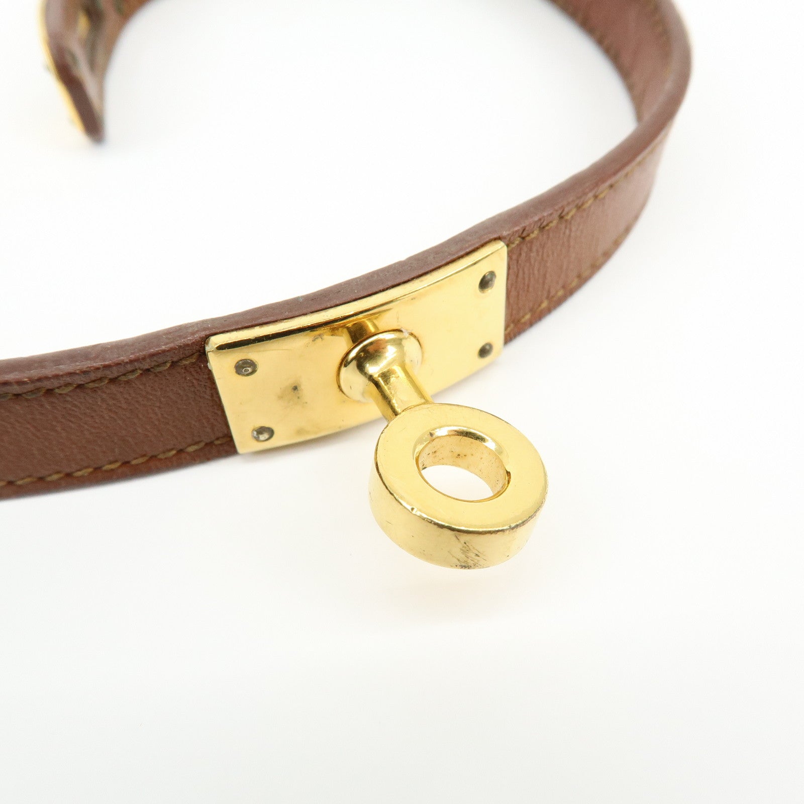 HERMES Vaux Swift Mini Kelly Double Tour Bracelet Brown