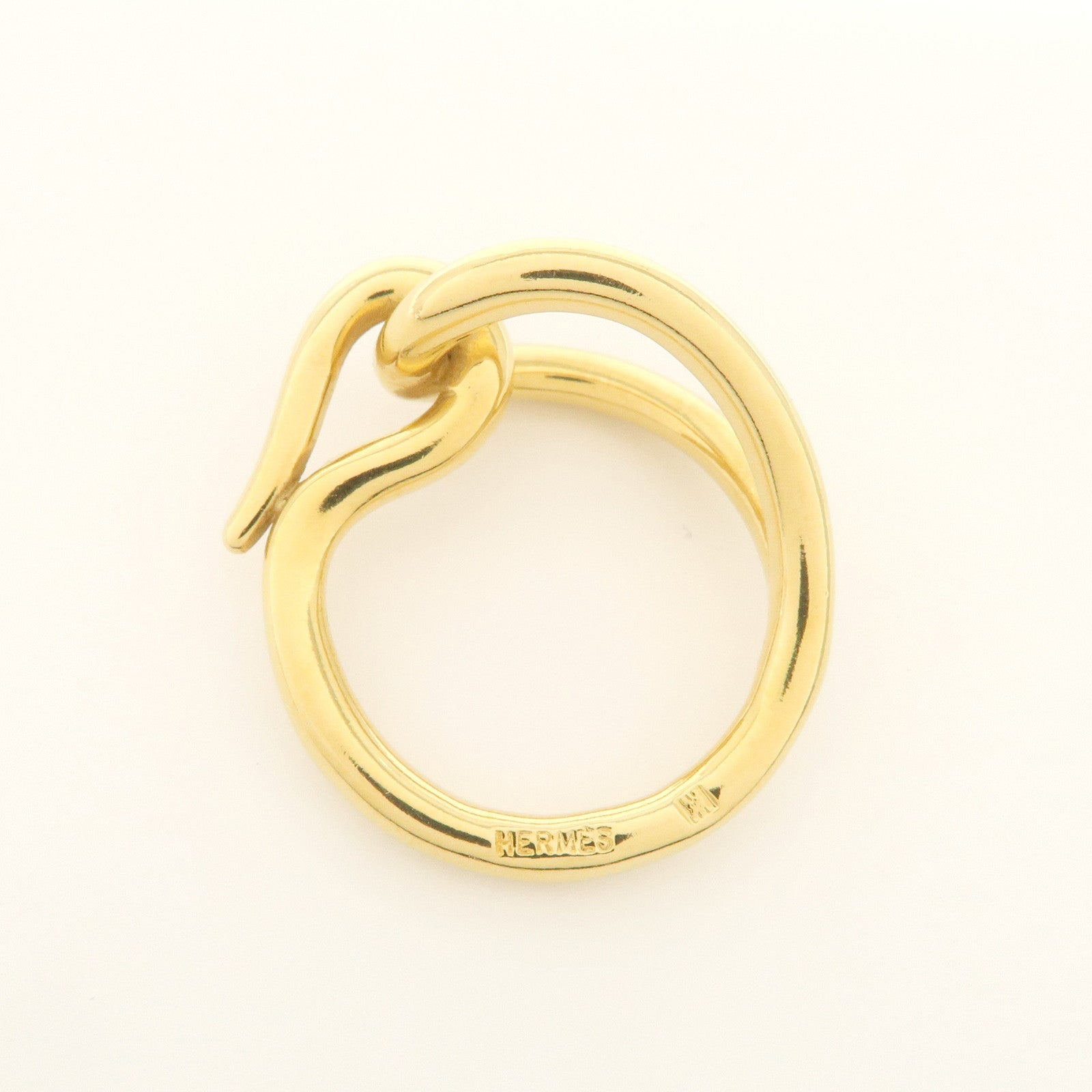 HERMES Metal Jumbo Scarf 90 Ring Gold 601012S