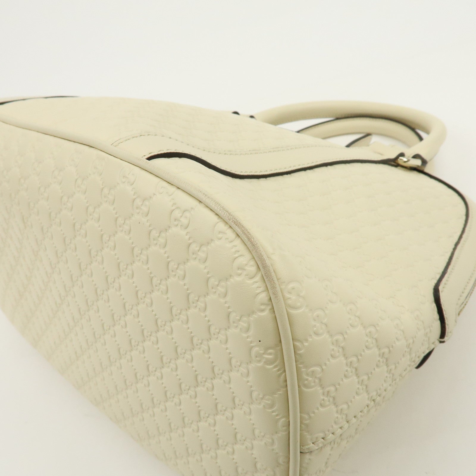 GUCCI Microguccissima Leather 2Way Bag Hand Bag Ivory 449663