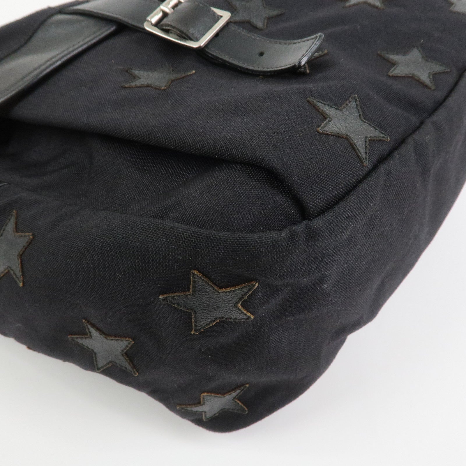 SAINT LAURENT PARIS Canvas Leather Crossbody Shoulder Bag Star