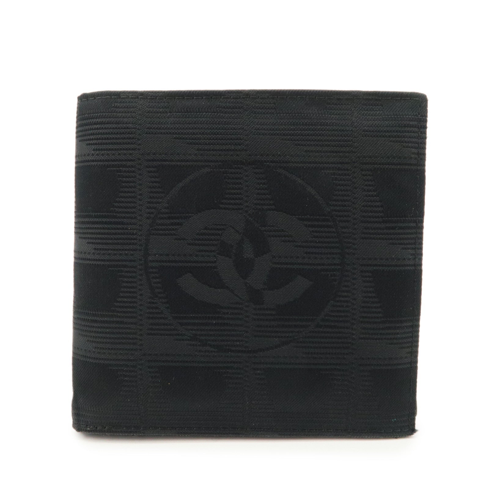 CHANEL New Travel Line Nylon Bi-fold Wallet Black