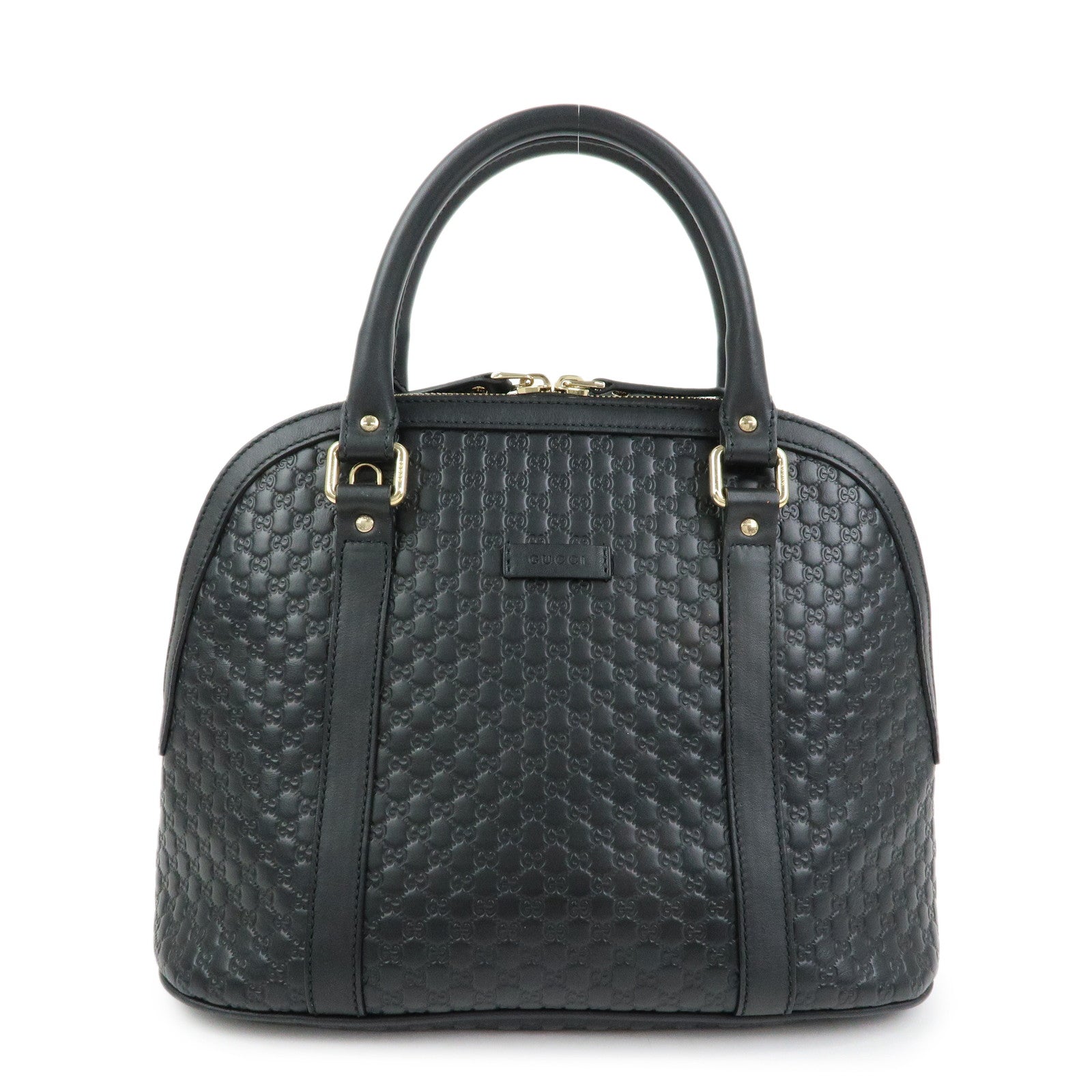 GUCCI Microguccissima Leather 2WAY Bag Hand Bag Black 449663