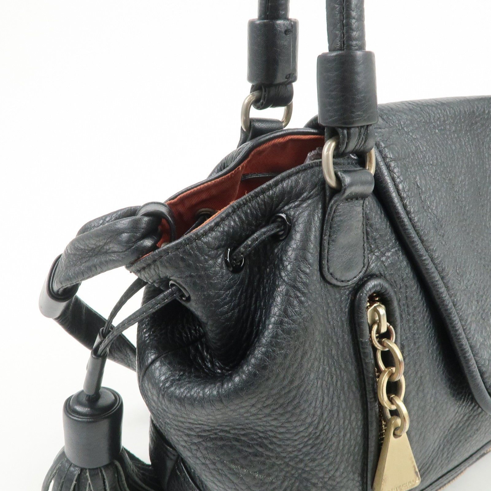 Chloe See By Chloe Cherry Leather 2Way Bag Hand Bag Black