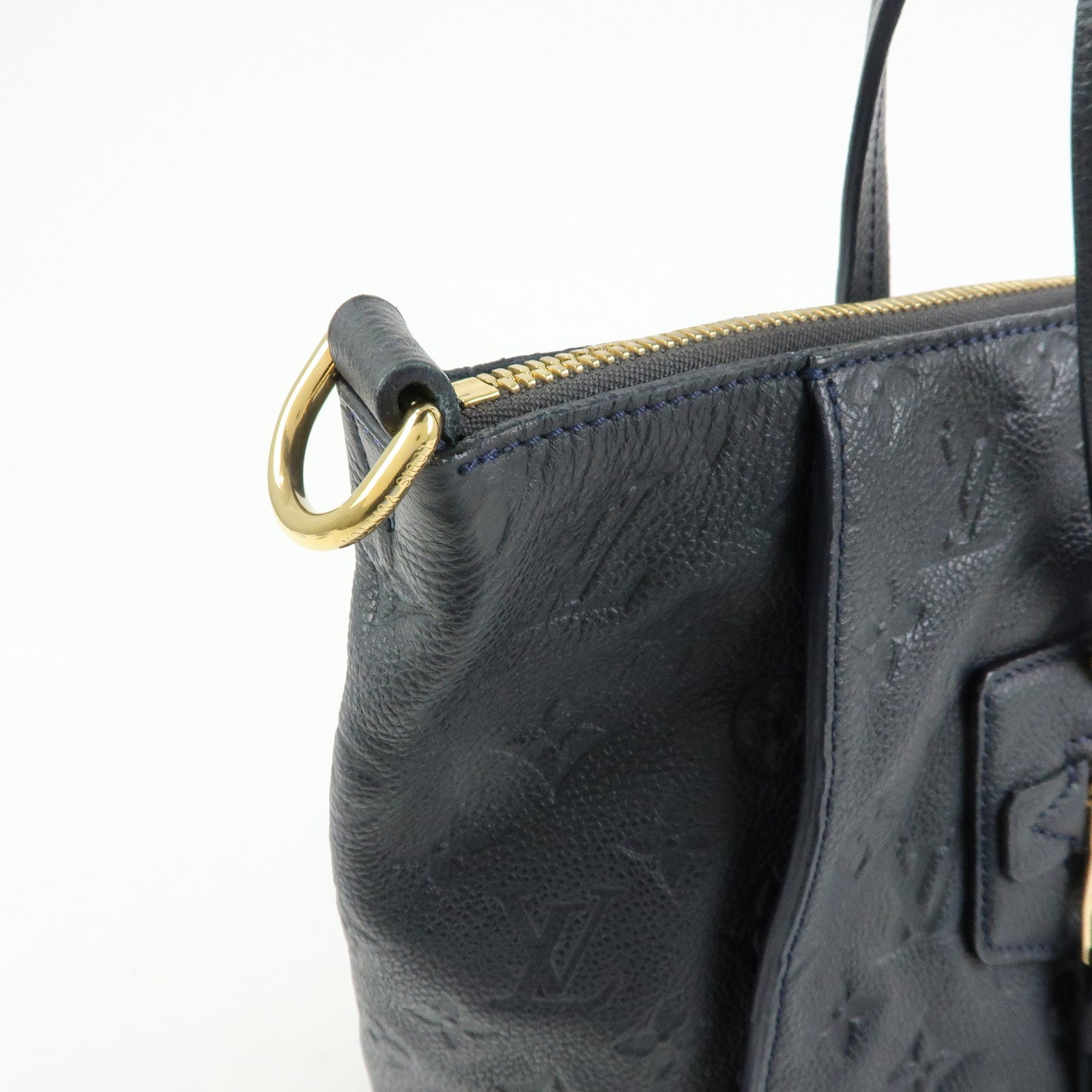 Louis Vuitton Monogram Empreinte Luminuse PM Tote Bag Navy M93410