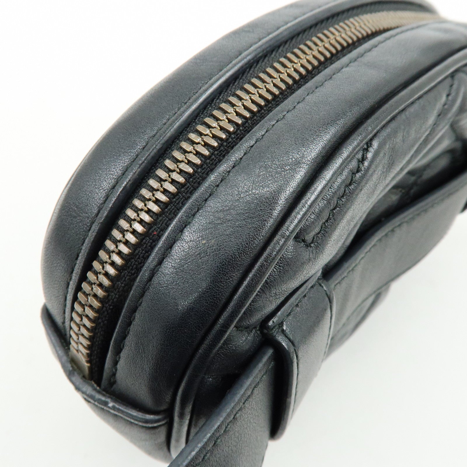 GUCCI GG Marmont Leather Waist Pouch Body Bag Black