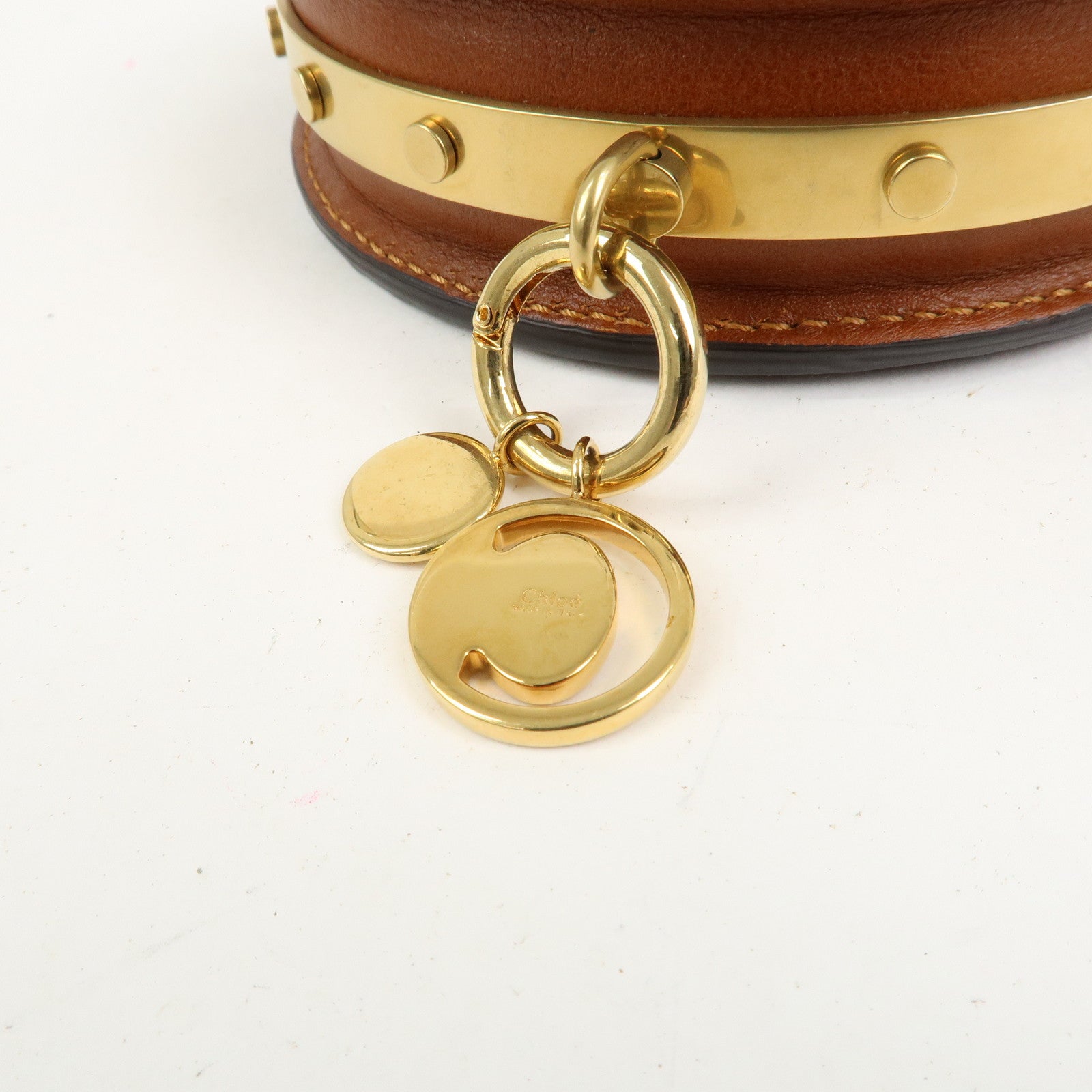 Chloe Alphabet Nile Minaudier Calf Leather 2Way Bag Shoulder Bag