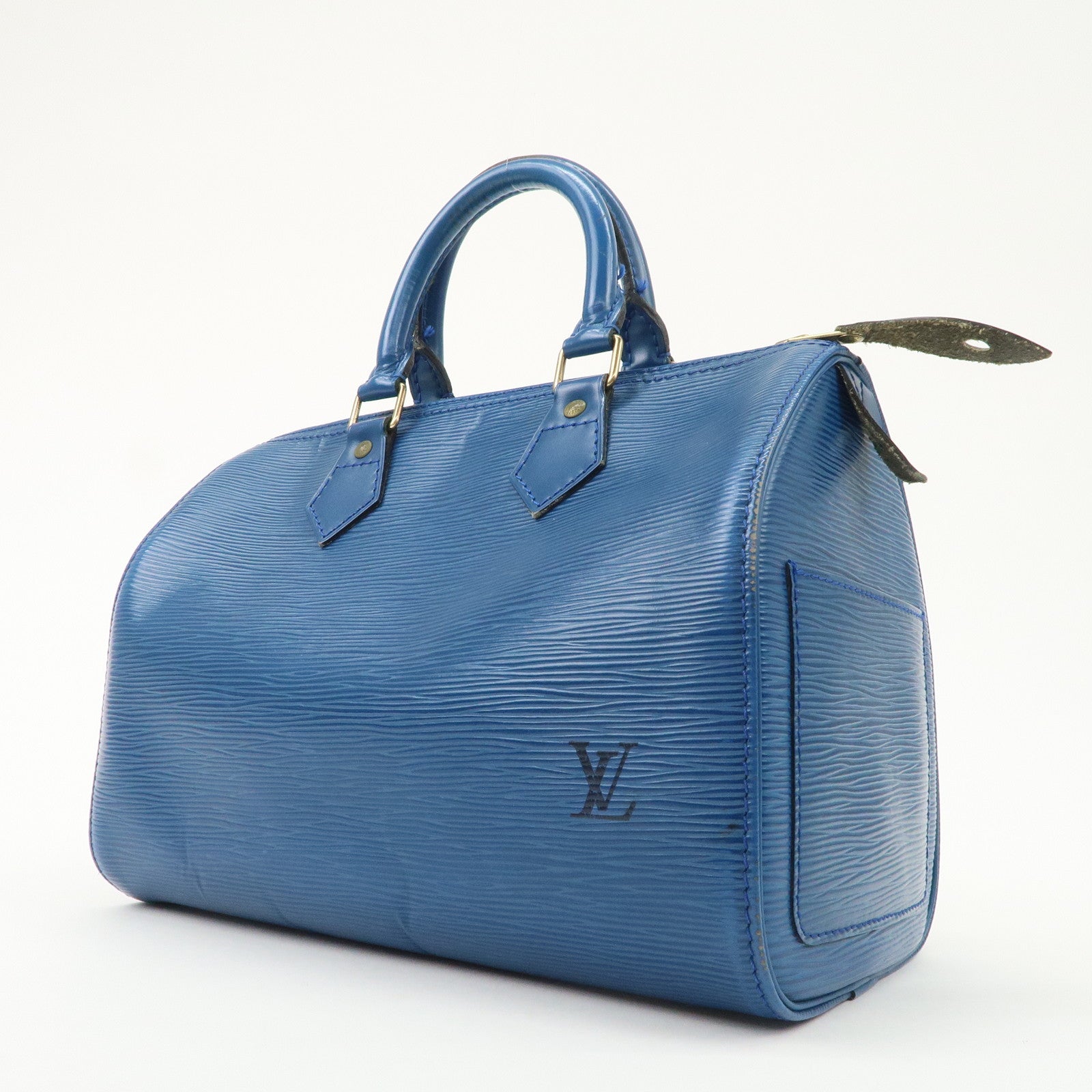 Louis Vuitton Epi Speedy 25 Hand Bag Boston Bag Blue M43015
