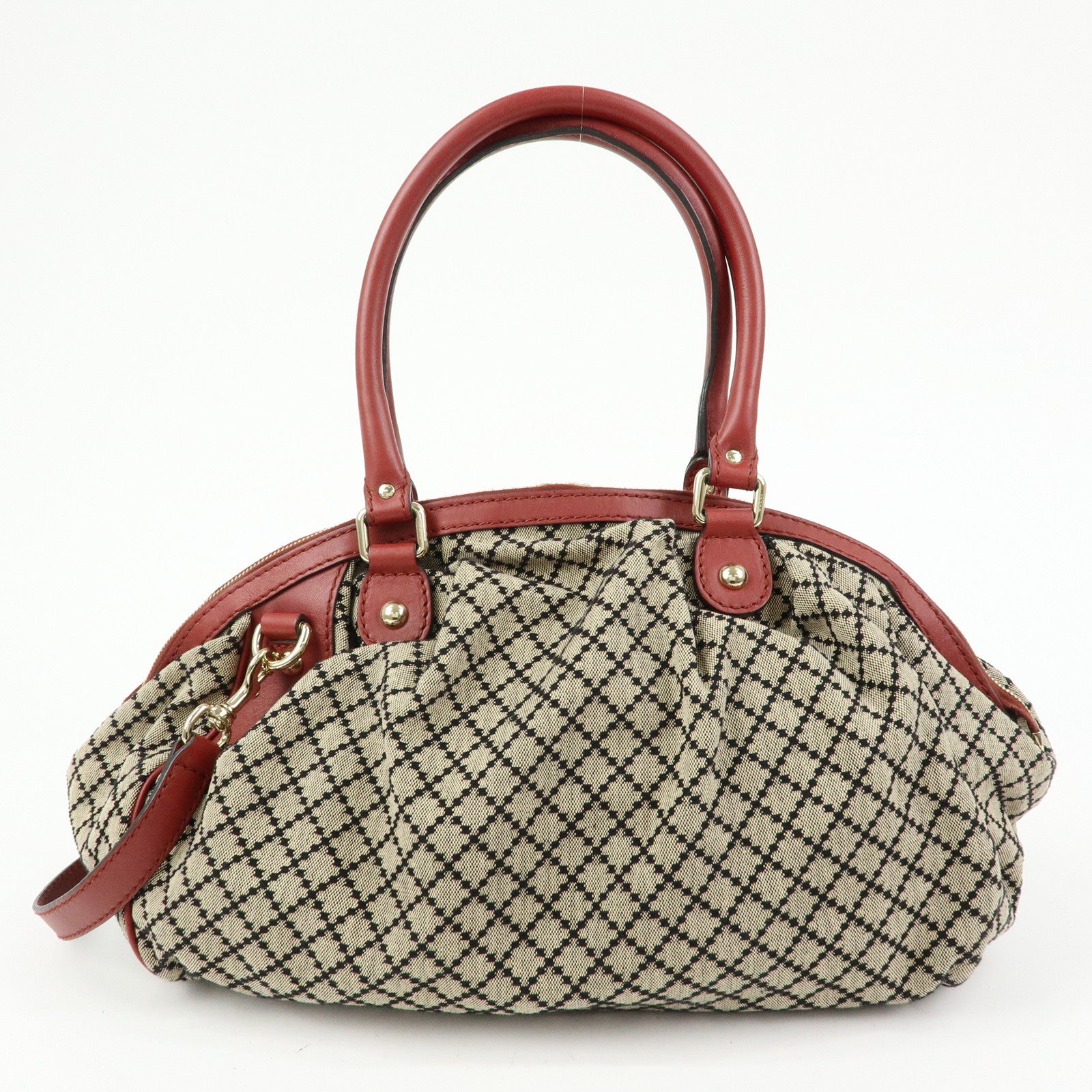 GUCCI Diamante Sukey Canvas Leather 2WAY Hand Shoulder Bag 223974