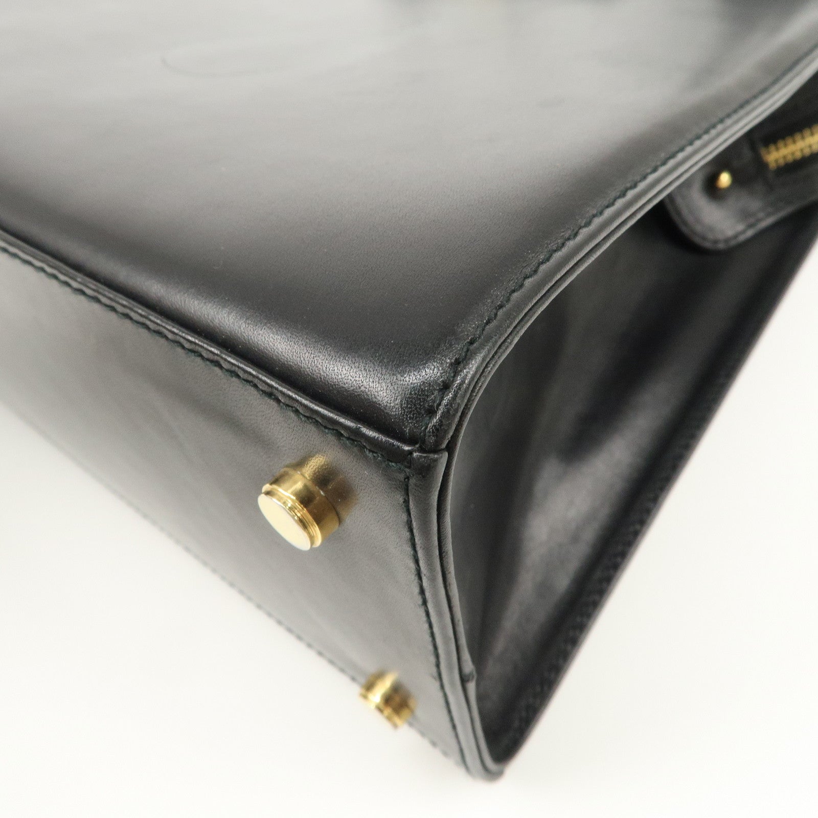 Ferragamo Vara Ribbon Leather Shoulder Bag Tote Bag Black Used