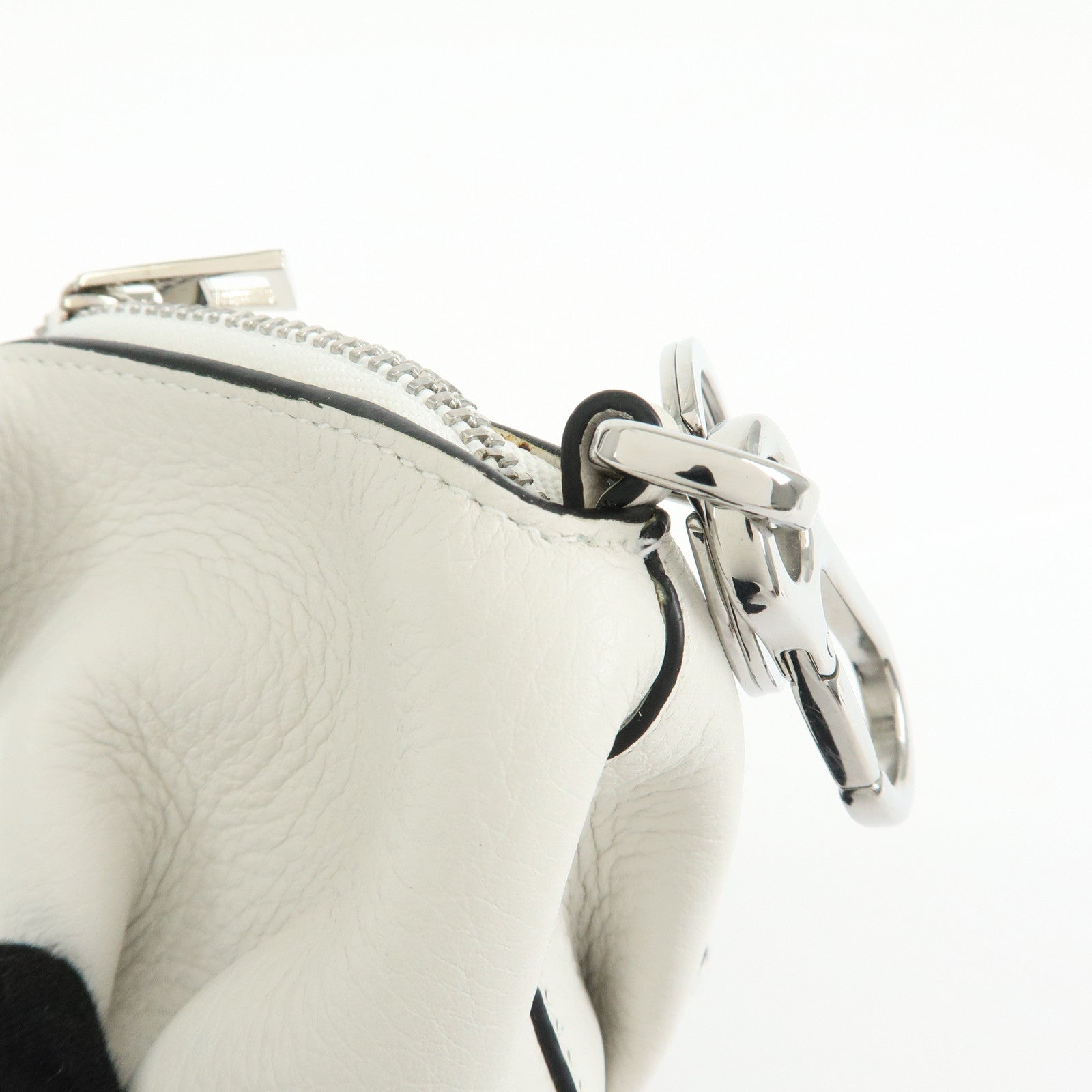LOEWE Calf Leather Elephant Coin Case Coin Purse White