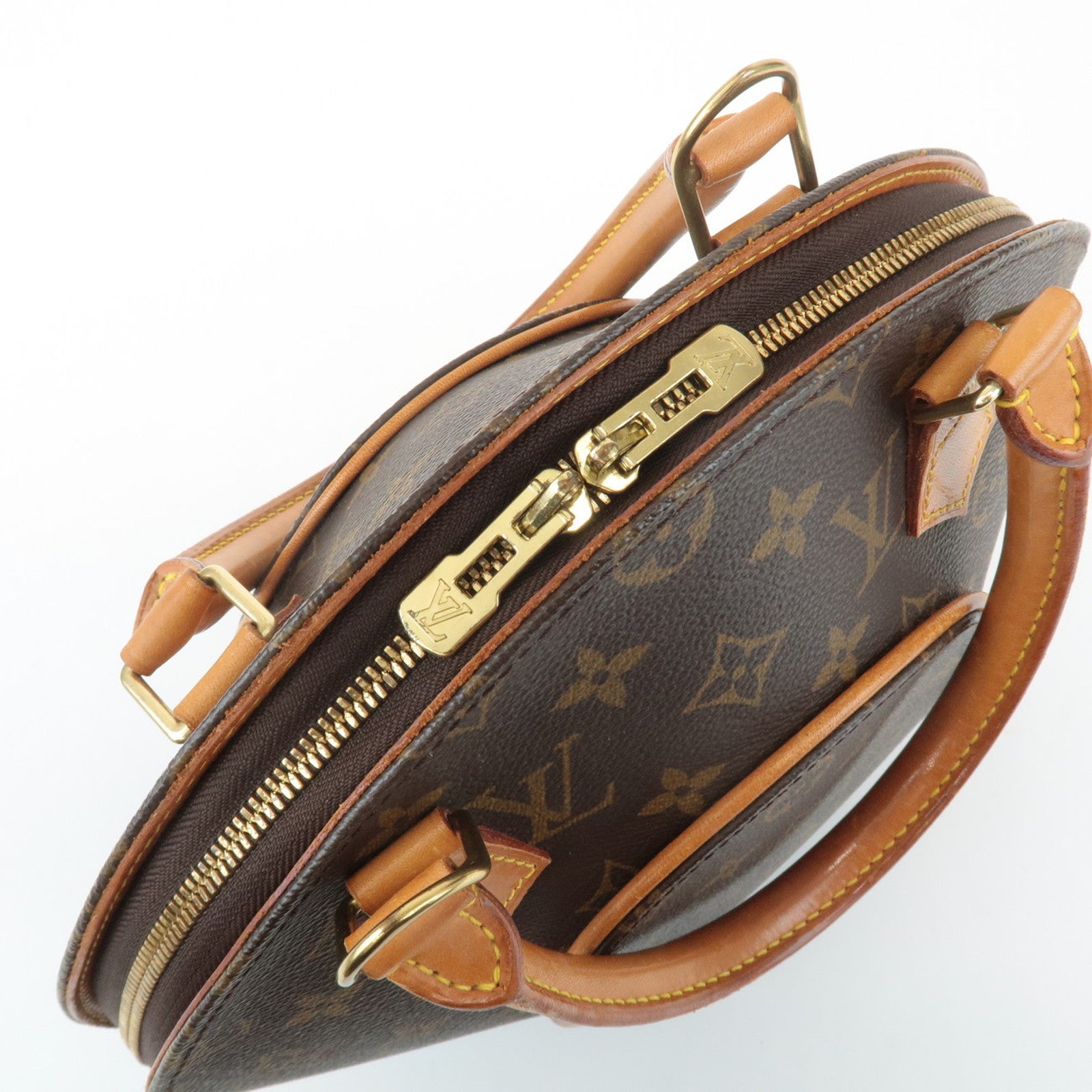 Louis Vuitton Monogram Ellipse PM Hand Bag Brown Gold HDW M51127