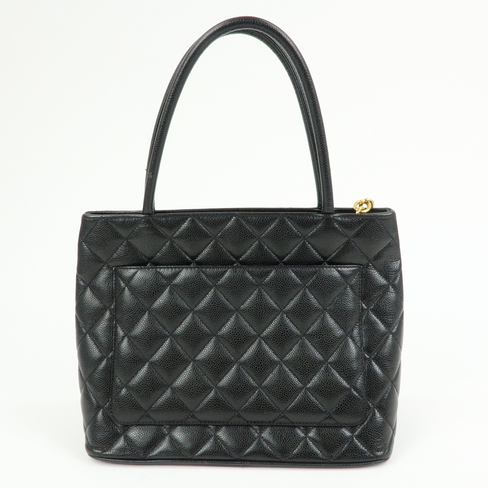 CHANEL Matelasse COCO Mark Caviarskin Medallion Tote Bag A01804