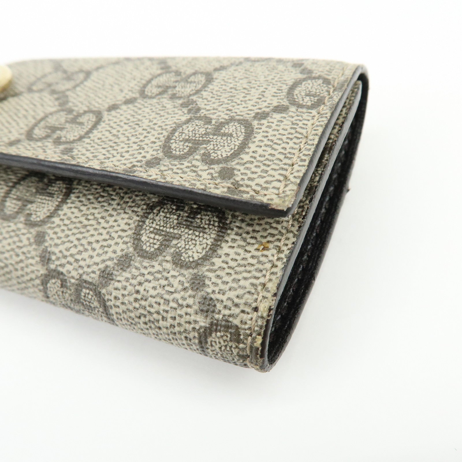 GUCCI Interlocking G GG Supreme 6 Rings Key Case Beige 212111