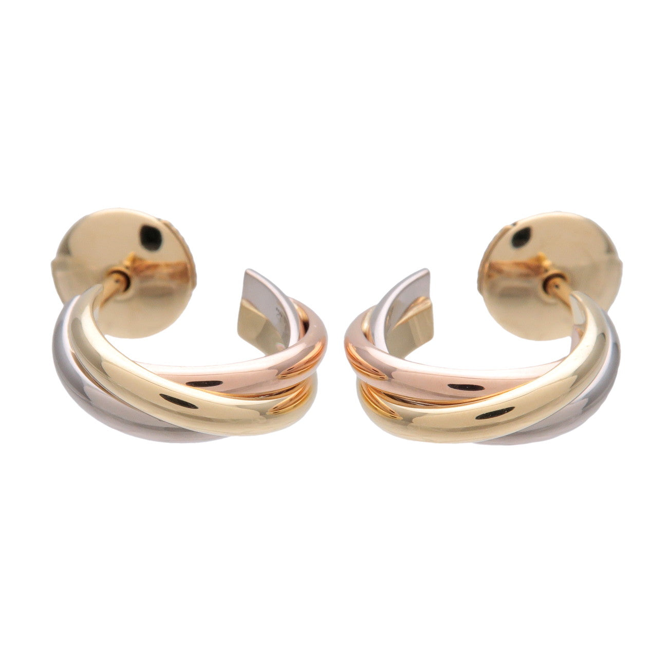 Cartier Trinity Earrings K18 750 White Gold Rose Gold Yellow Gold