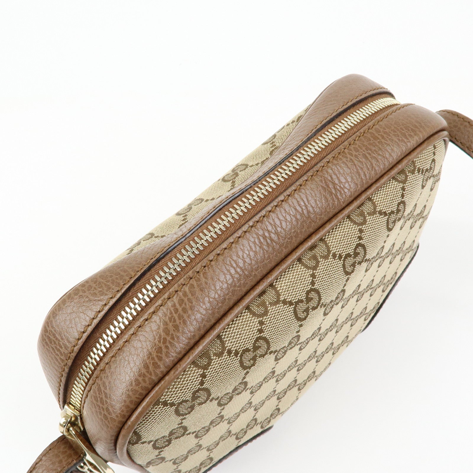 GUCCI Interlocking G Canvas Leather Shoulder Crossbody Bag 449413