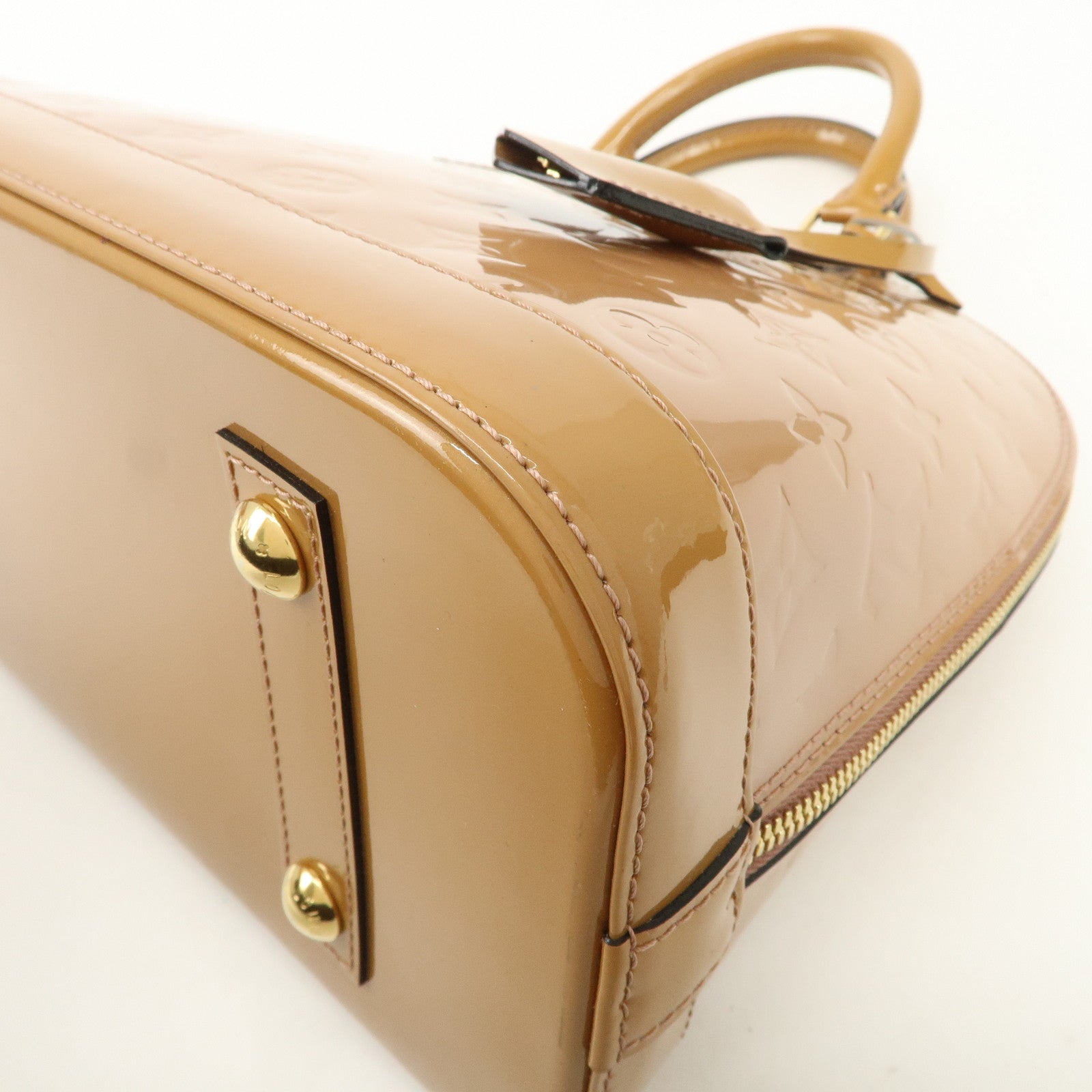 Louis Vuitton Monogram Vernis Alma PM Hand Bag Rose Velours M91583