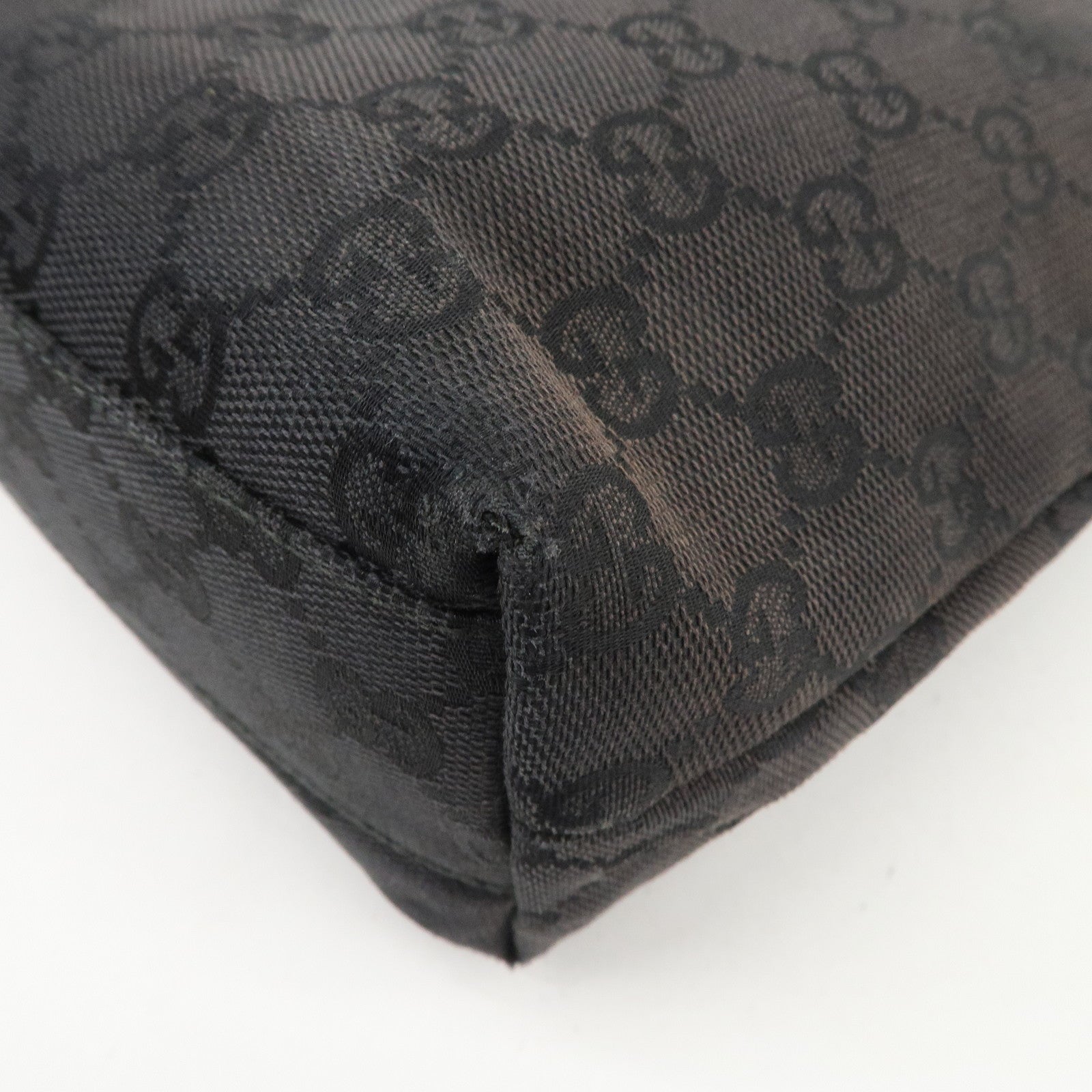 GUCCI GG Canvas Leather Hand Bag Shoulder Bag Dark Brown 002・1075