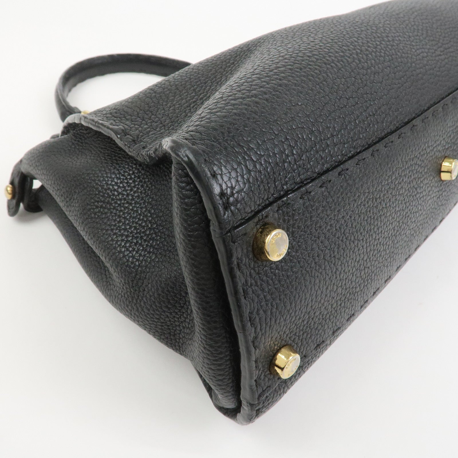 FENDI Selleria Peekaboo Leather 2Way Bag Hand Bag Shoulder Bag