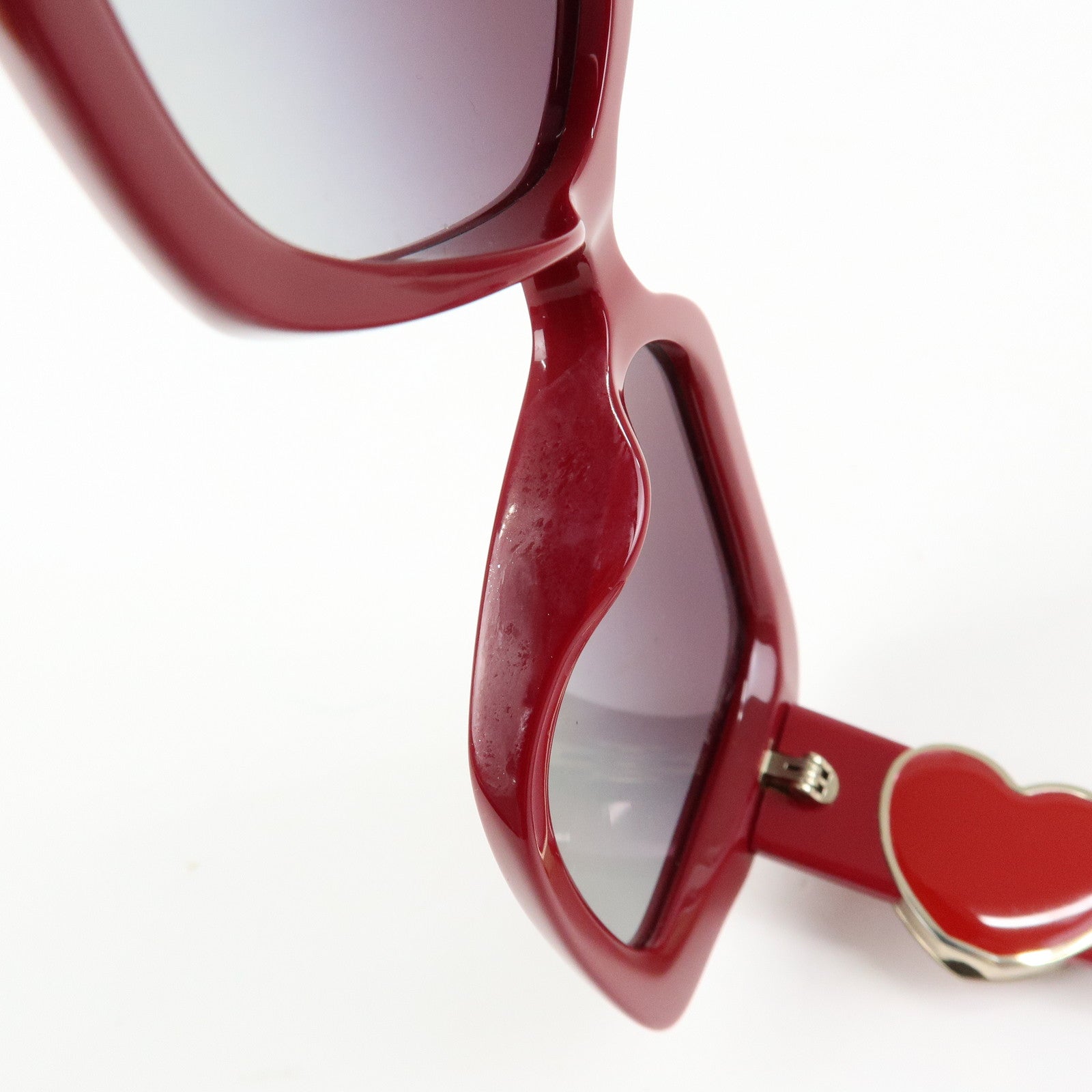 CHANEL COCO Mark Heart Plastic Sunglasses Red 5518-A 54□17 140 3N