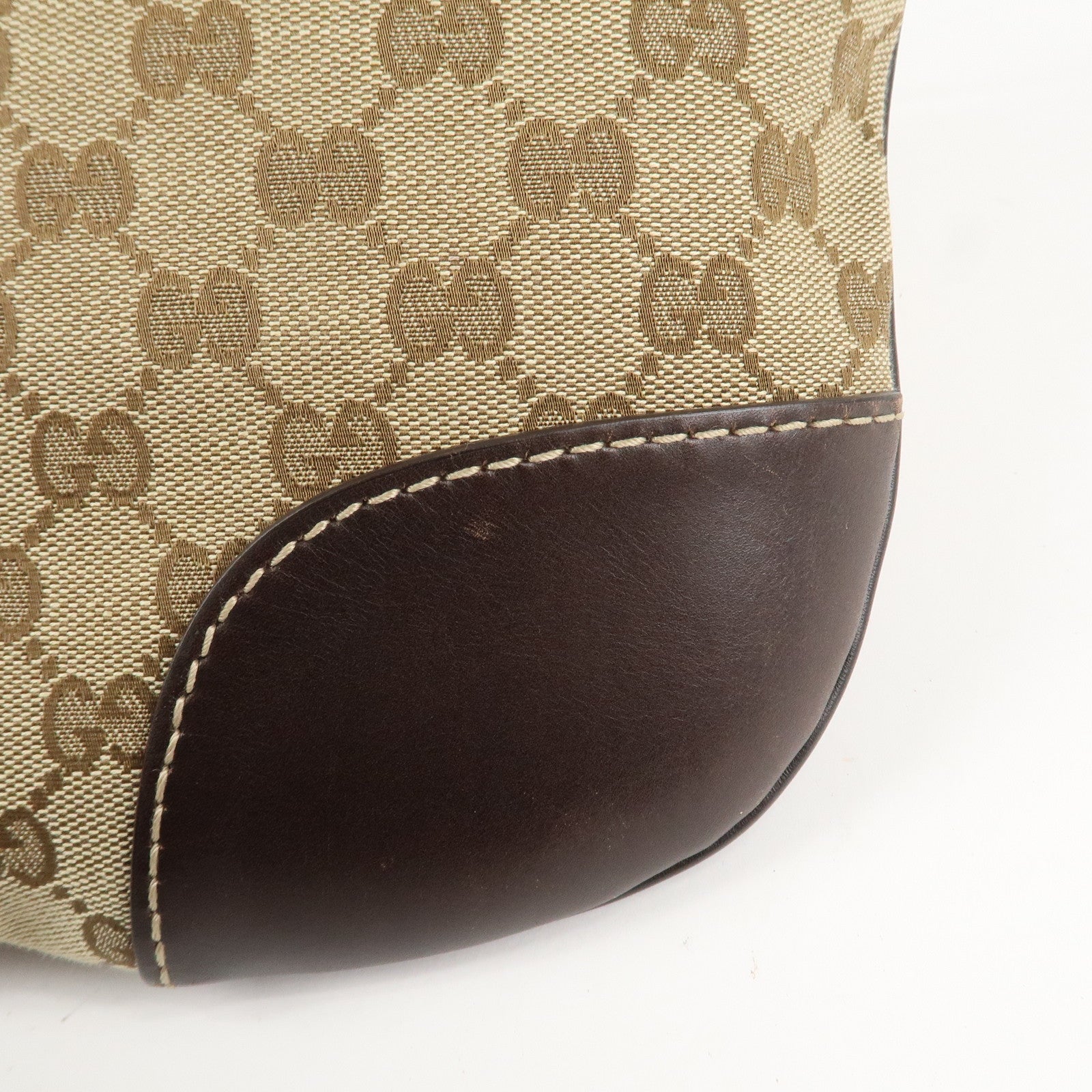 GUCCI Lovely Heart GG Canvas Leather Shoulder Bag Brown 257072 Used