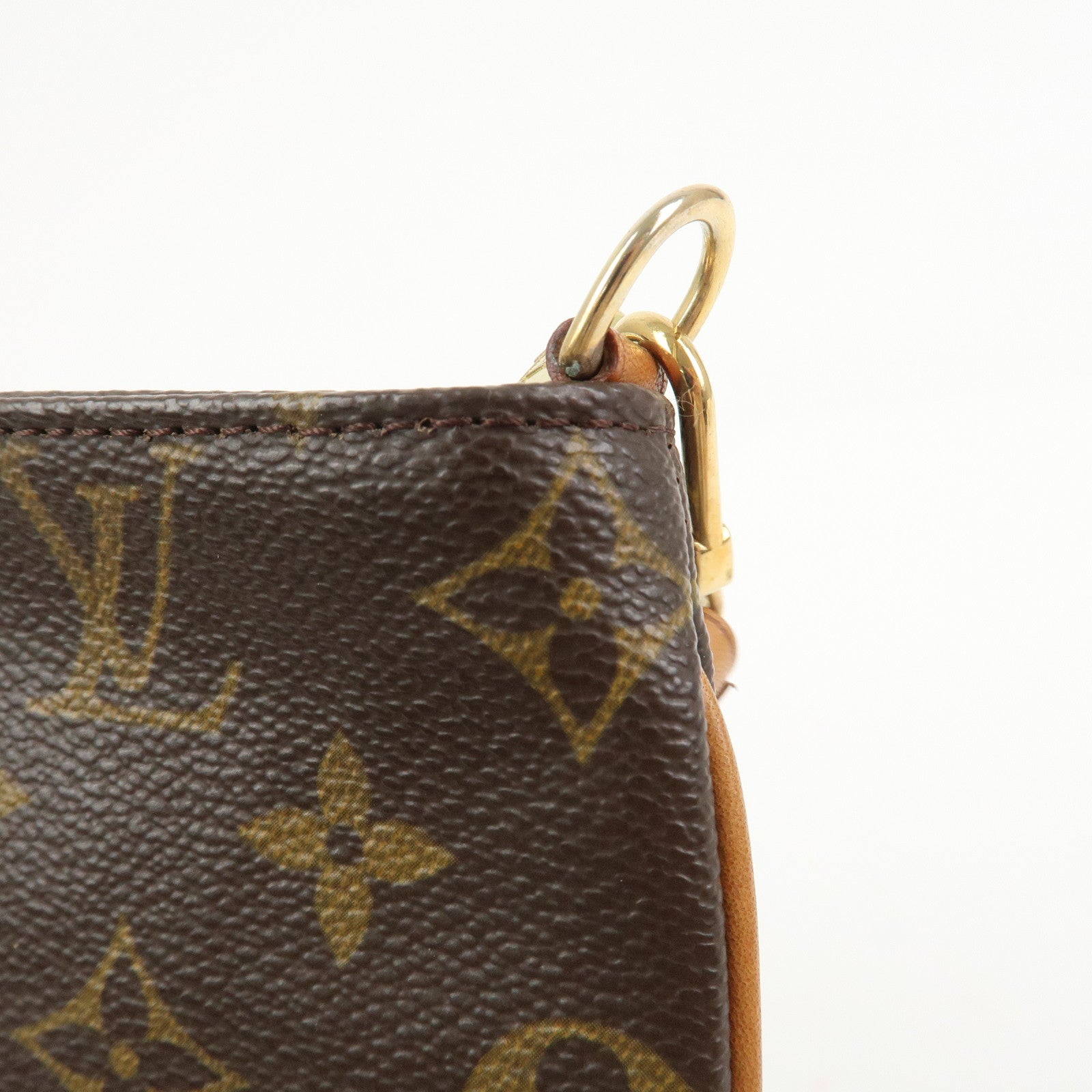 Louis Vuitton Monogram Partition Pouch Wristlet Bag Brown M51901