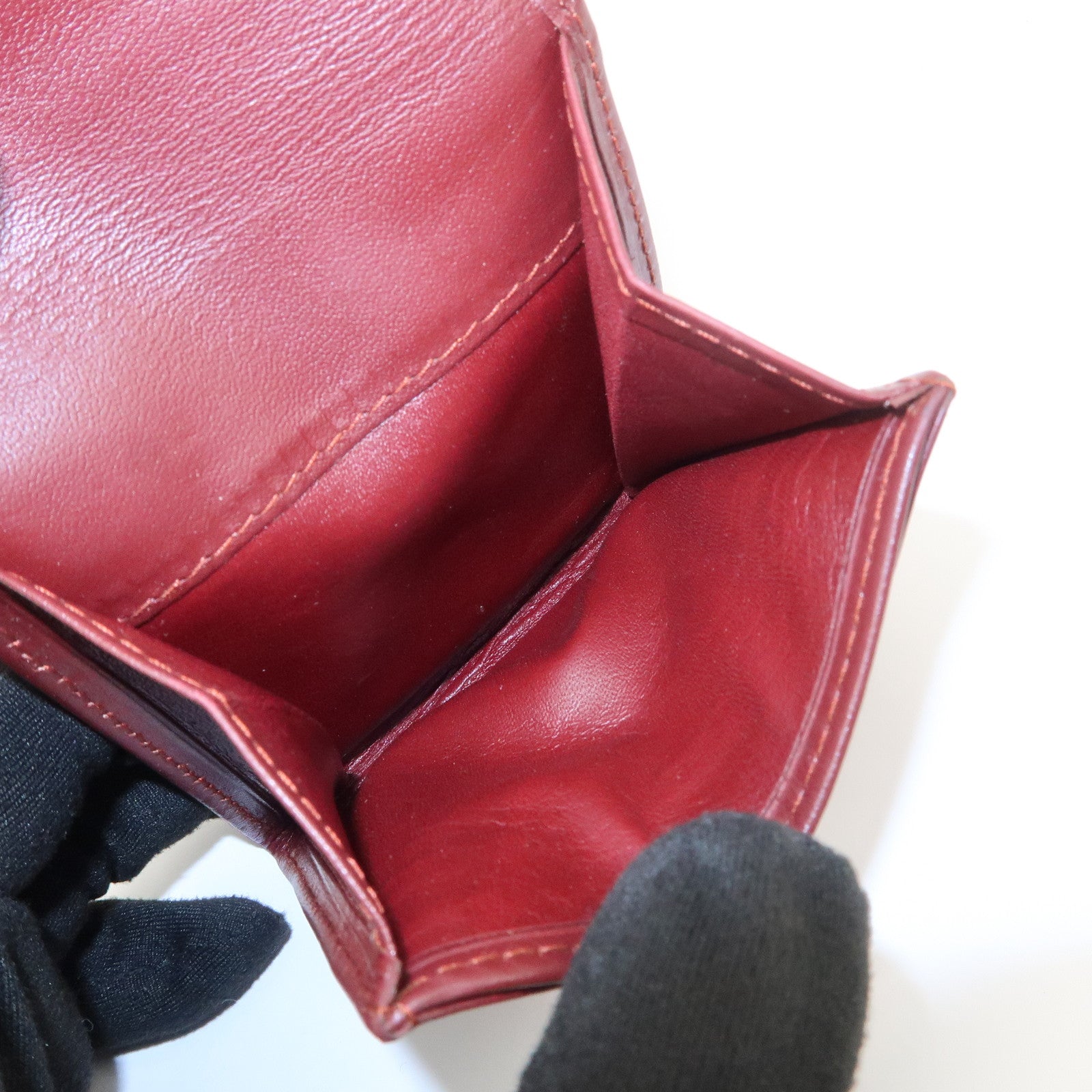 Cartier Must Line Leather Coin Case Bordeaux