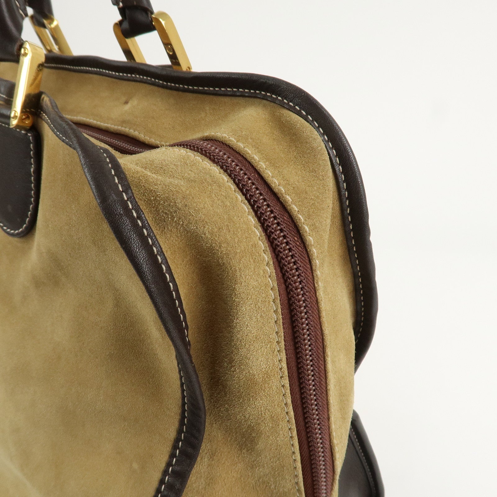 LOEWE Anagram Leather Amazona 40 Hand Bag Beige Brown