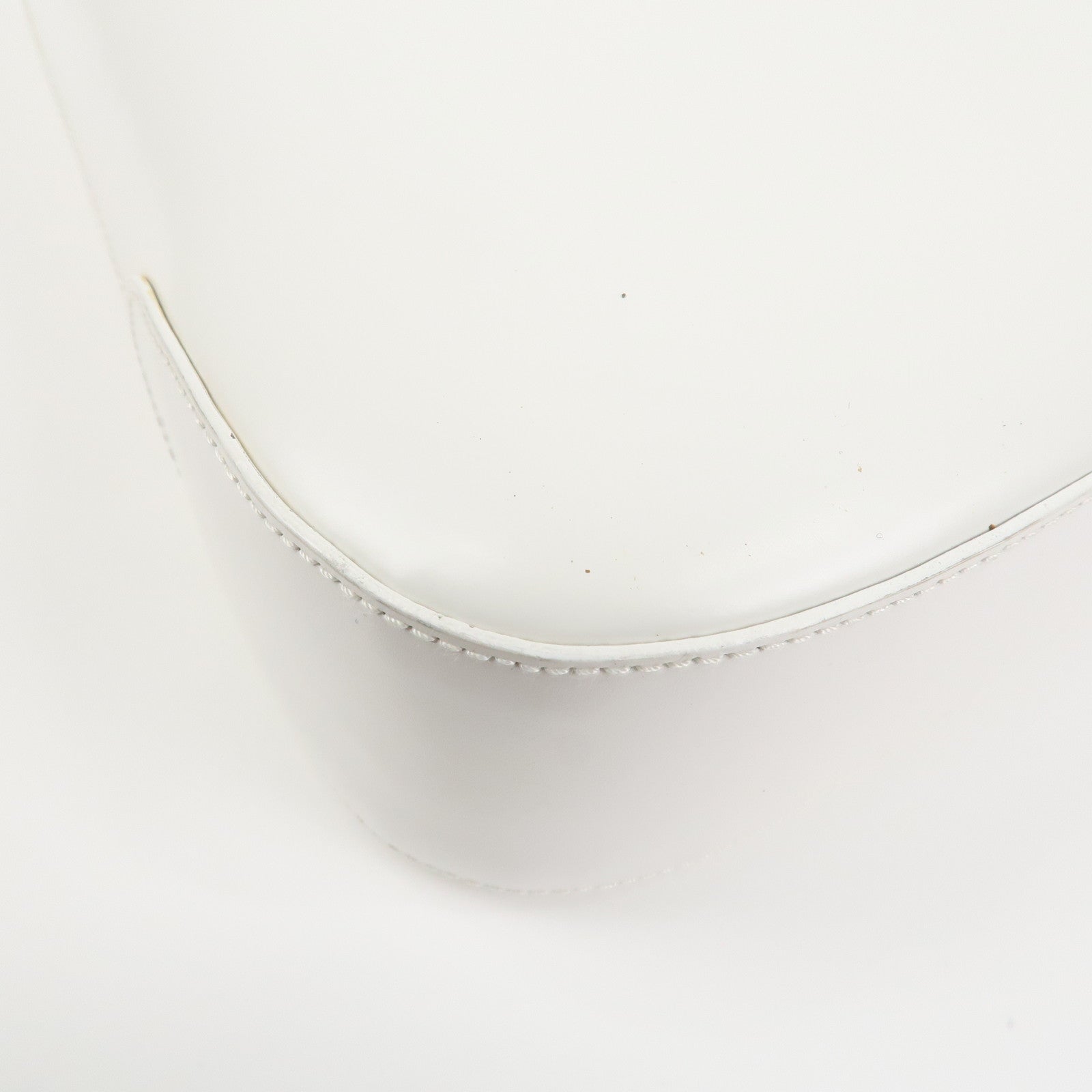 Ferragamo Gancini Leather Shoulder Bag Hand Bag White Silver